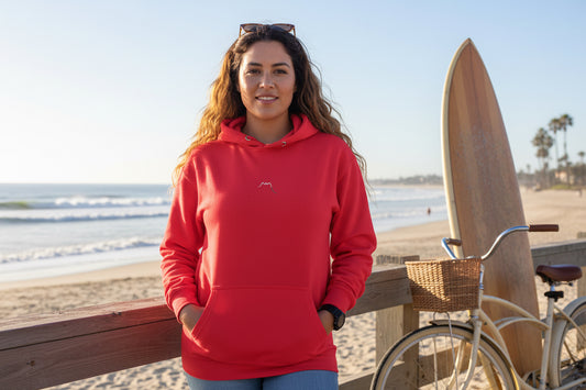 Vue de face du Sweat à Capuche H/F Negua - coloris rouge