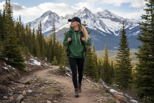 Vue de face du Sweat à Capuche H/F Negua - coloris vert forêt