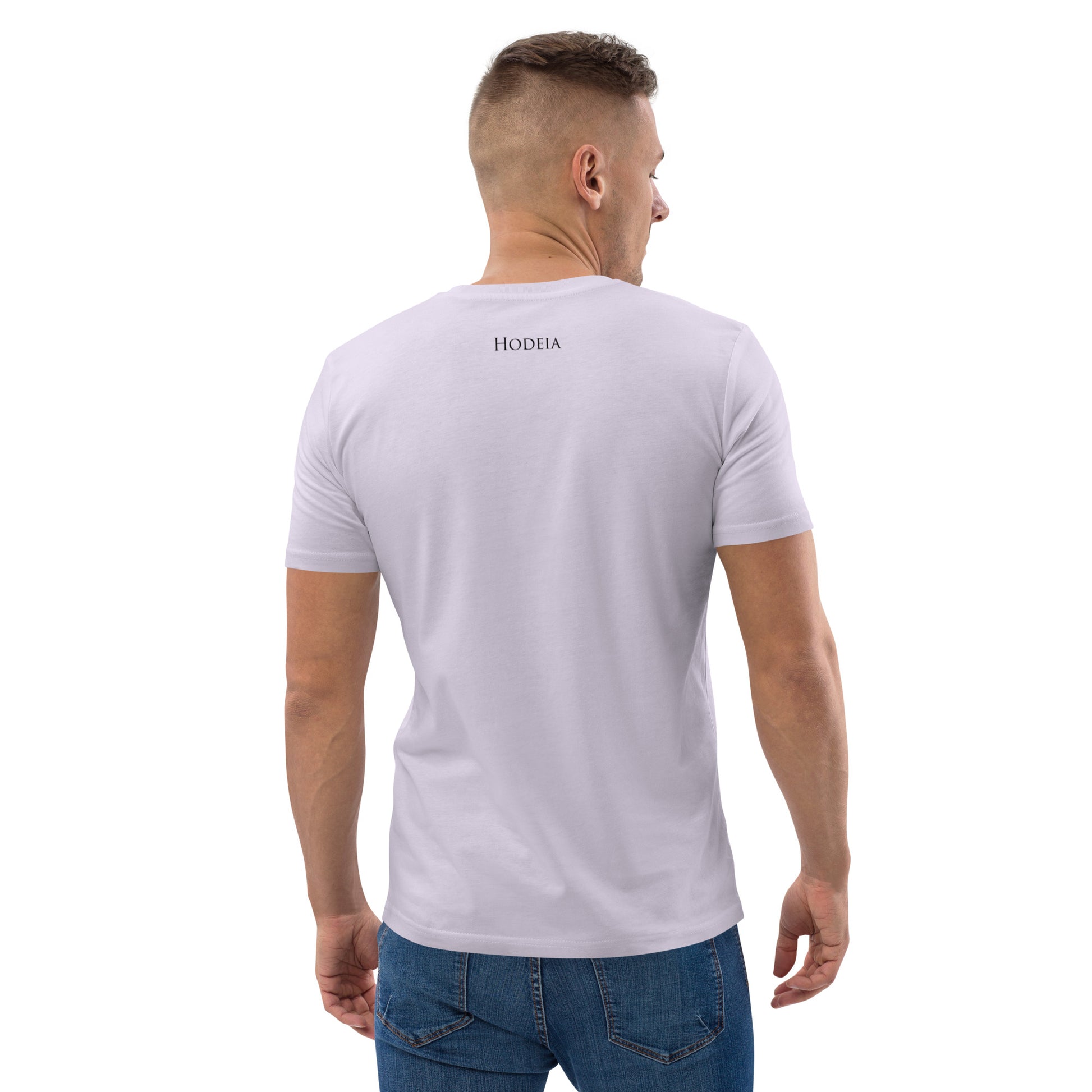 Vue de dos du T-shirt 100% Coton Bio Bidart Centre - coloris orchidée