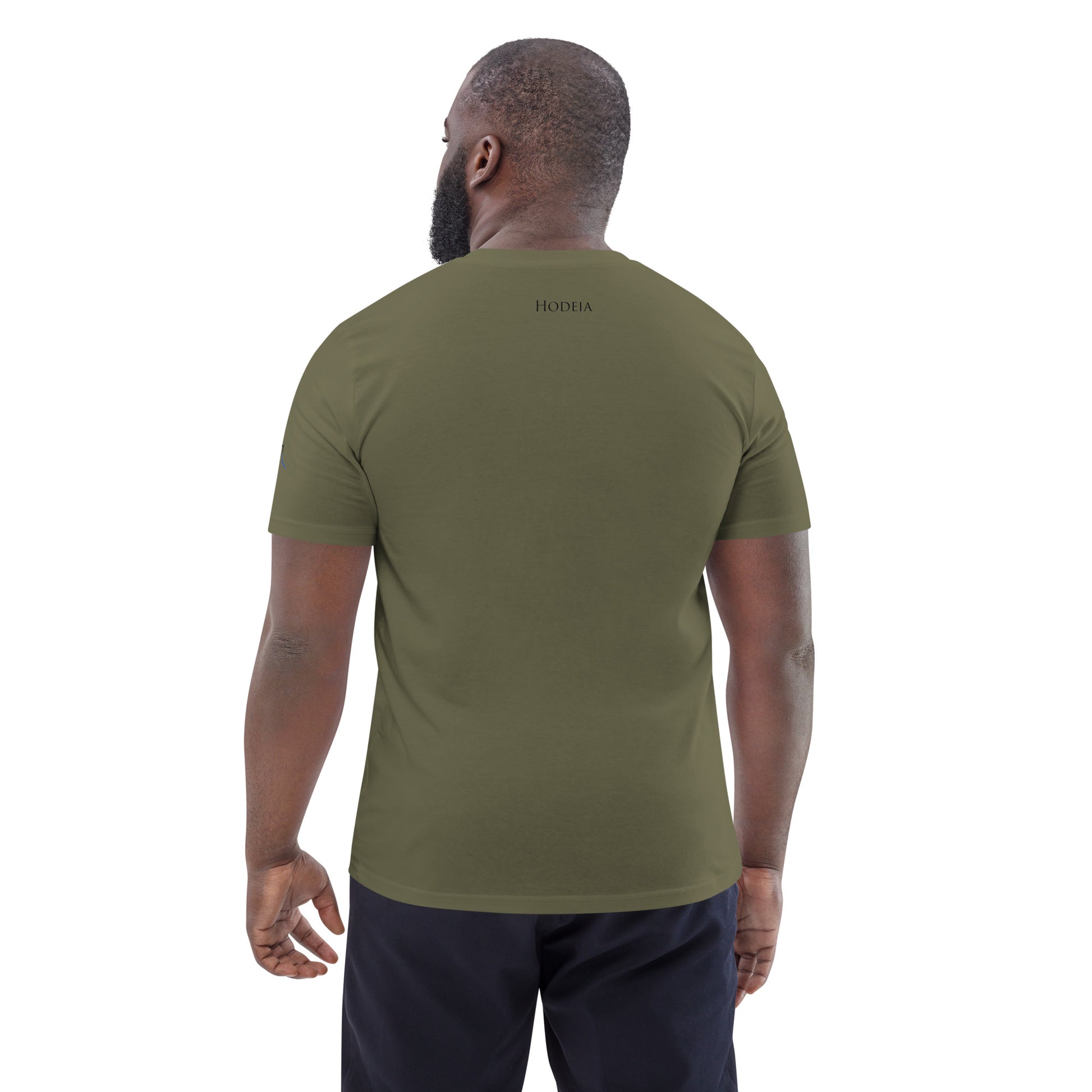 Vue de dos du T-shirt 100% Coton Bio Falaise - coloris kaki foncé
