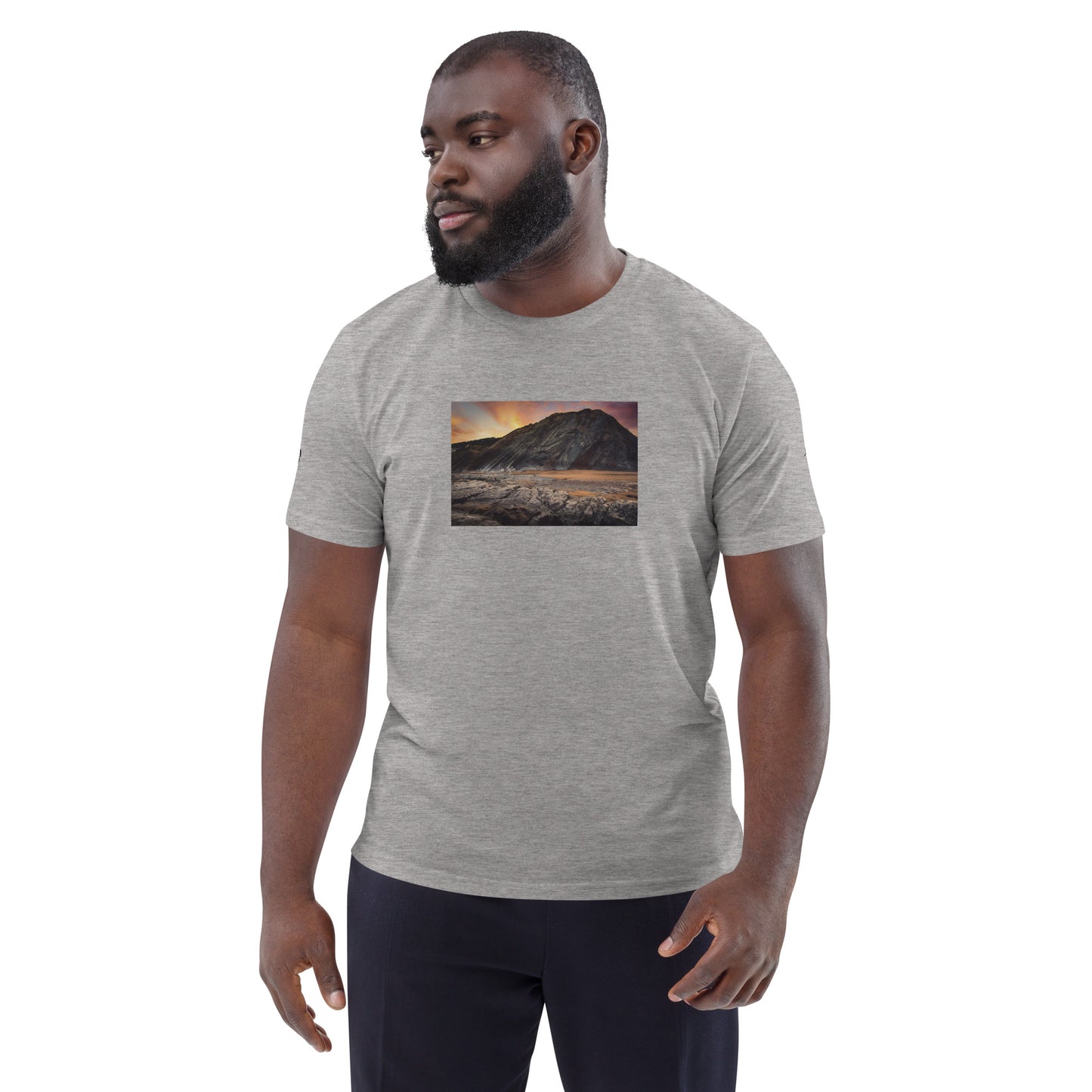 Vue de face du T-shirt 100% Coton Bio Falaise - coloris  gris chiné