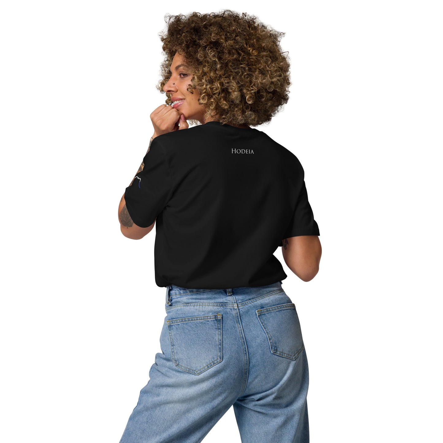 Vue de dos du T-shirt 100% Coton Bio Falaise - coloris noir