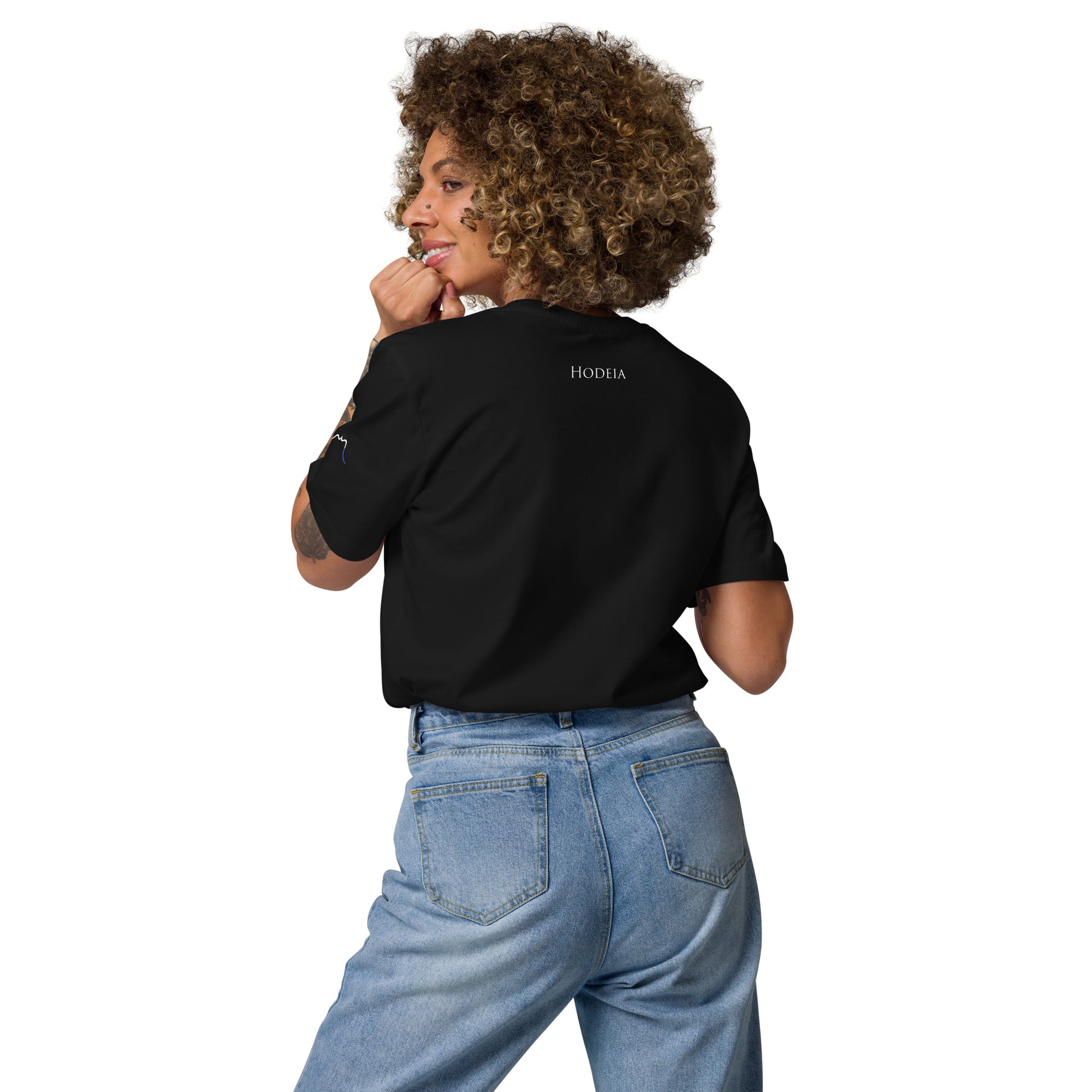 Vue de dos du T-shirt 100% Coton Bio Falaise - coloris noir