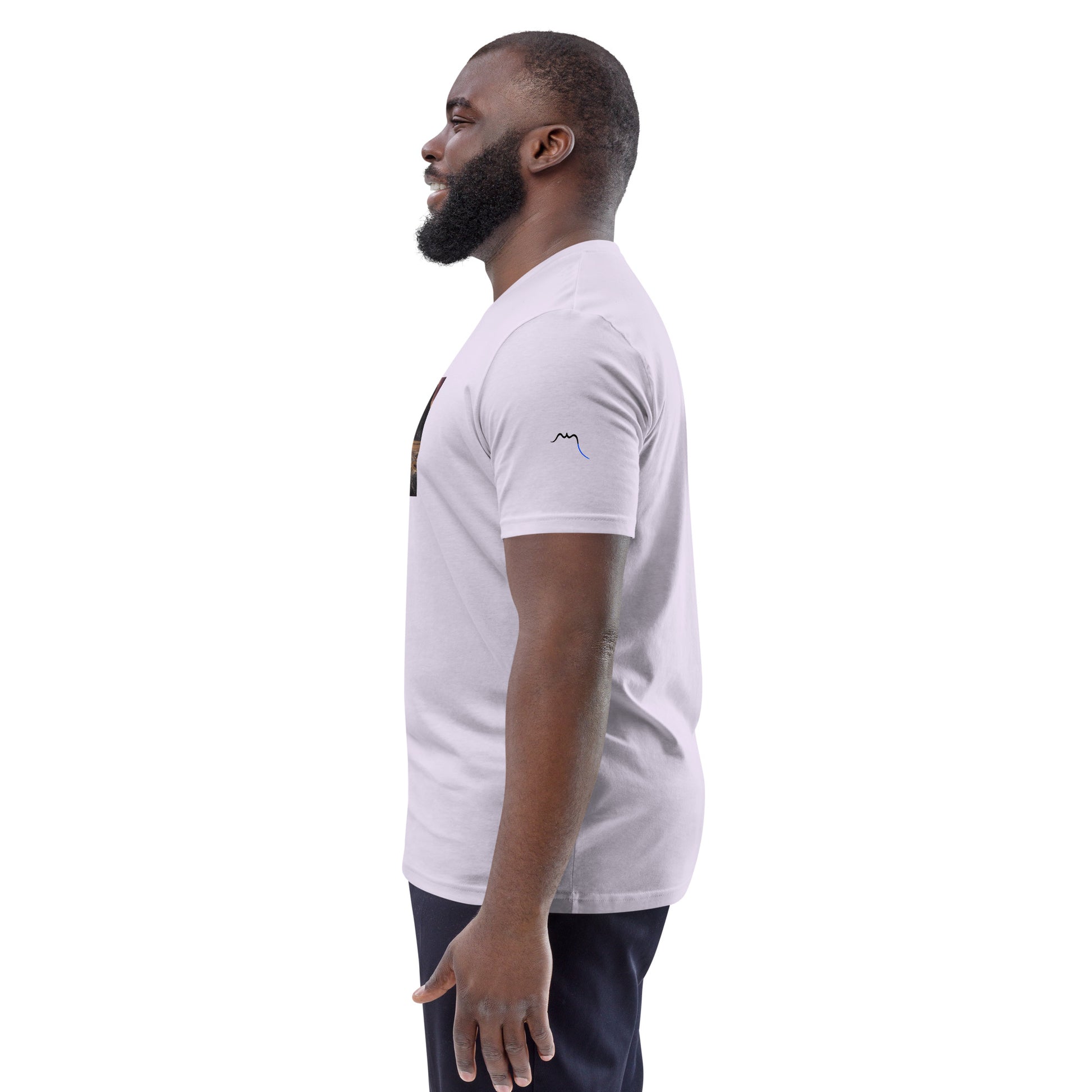 Vue de côté du T-shirt 100% Coton Bio Falaise - coloris orchidée