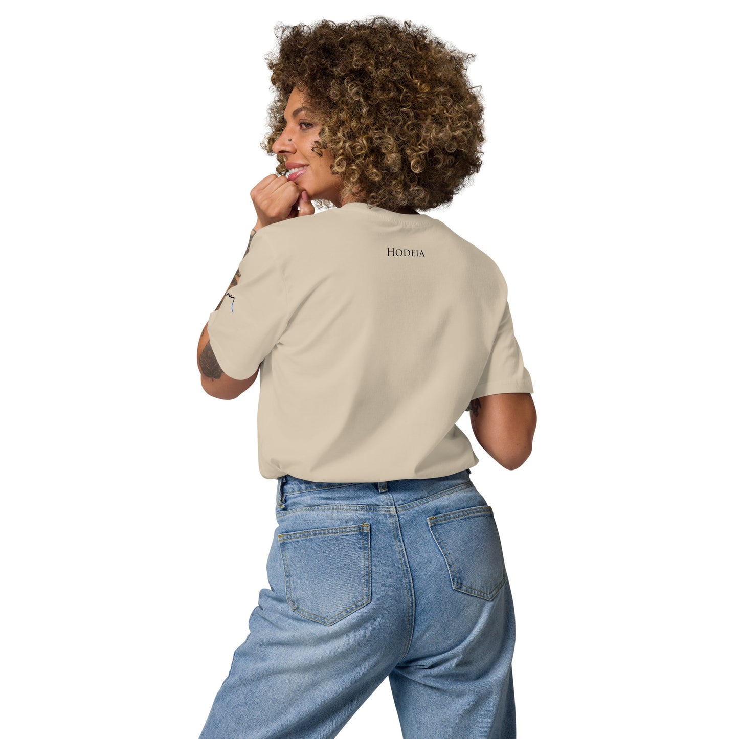 Vue de dos du t-shirt 100% coton biologique CDT - coloris beige clair