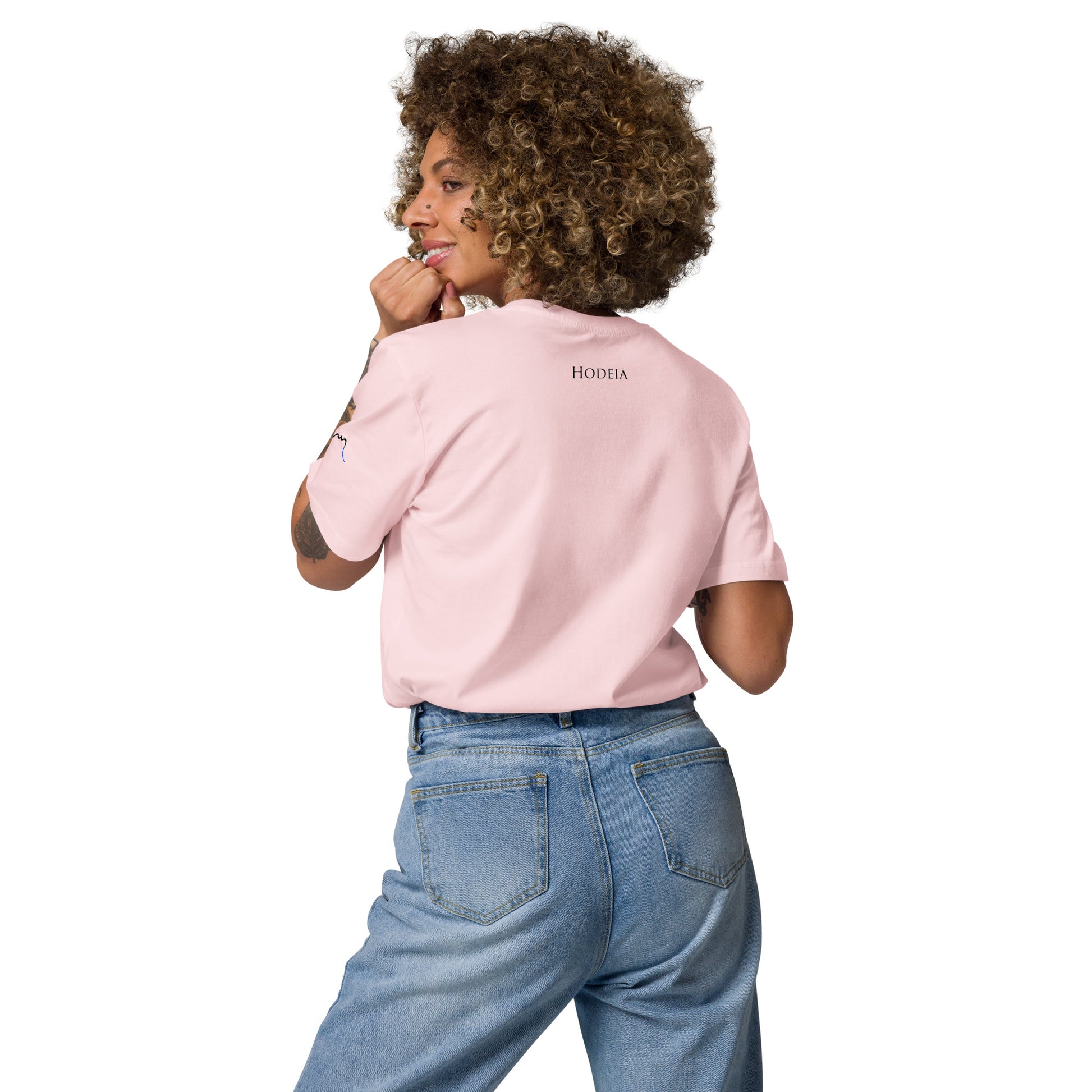 Vue de dos du t-shirt 100% coton biologique CDT - coloris rose pâle