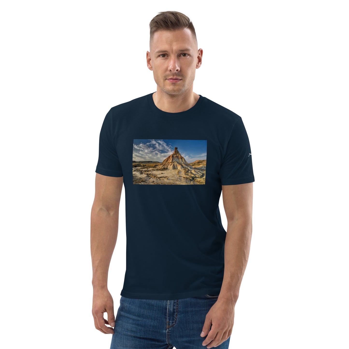 Vue de face du t-shirt 100% coton biologique CDT - coloris bleu marine