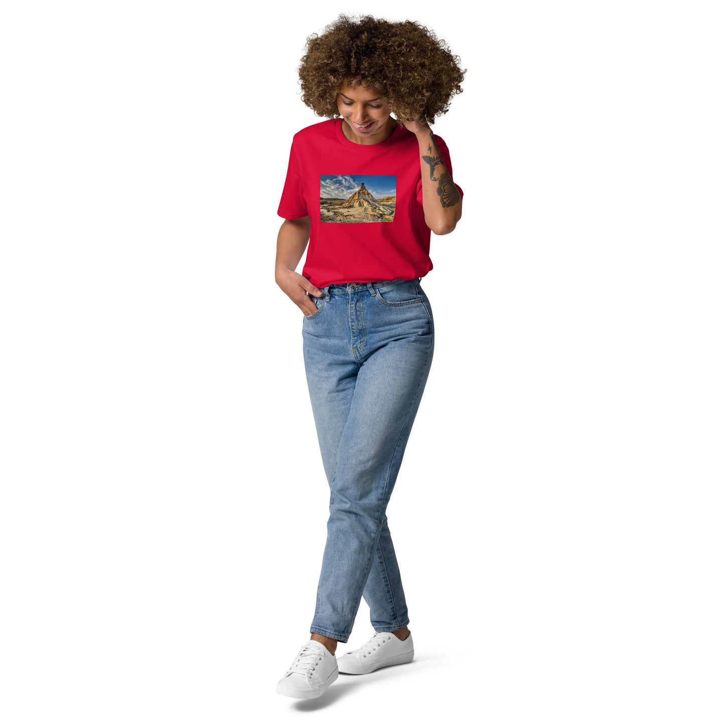 Vue de face du t-shirt 100% coton biologique CDT - coloris rouge