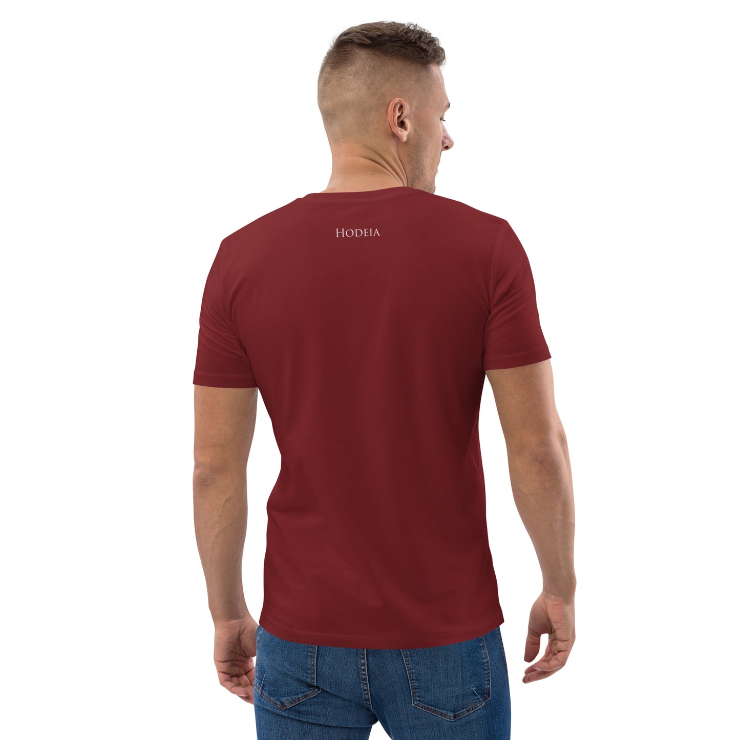 Vue de dos du t-shirt 100% coton biologique CDT - coloris bordeaux