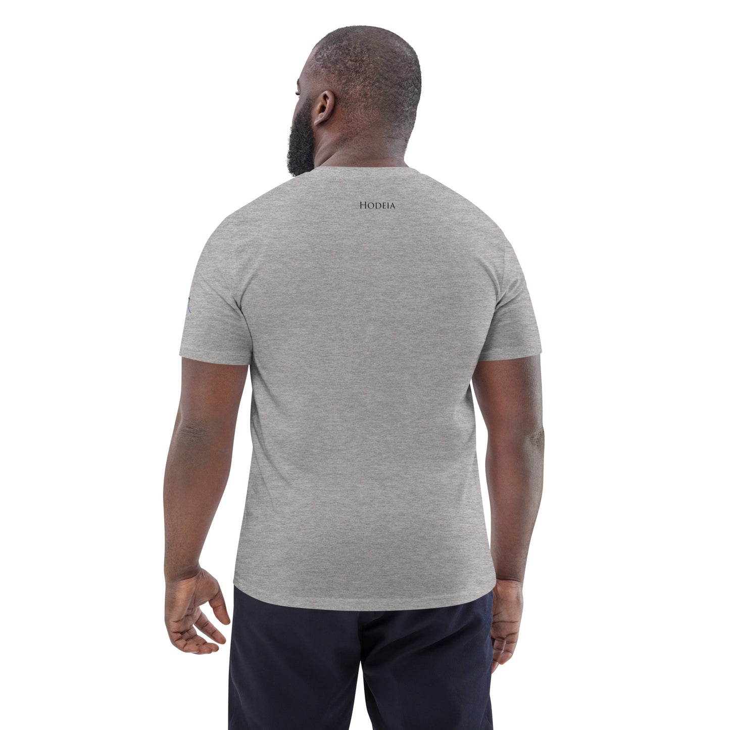 Vue de dos du t-shirt 100% coton biologique Lauburu R - coloris gris chiné