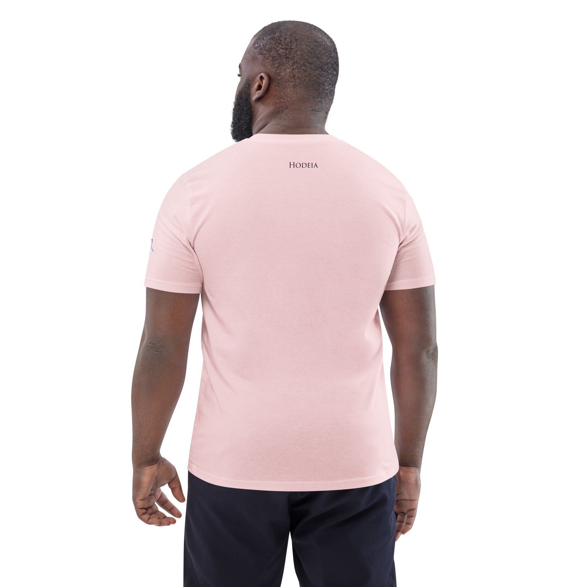 Vue de dos du t-shirt 100% coton biologique Lauburu R - coloris rose pâle 