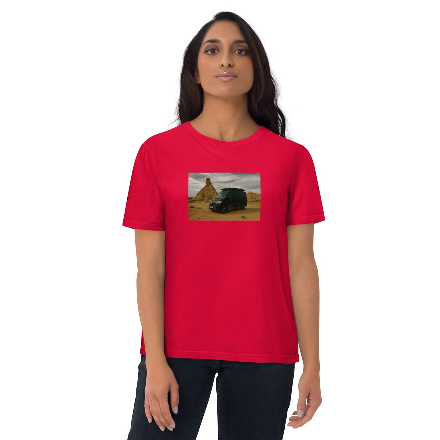 Vue de face du t-shirt 100% coton biologique Van Bardenas - coloris rouge