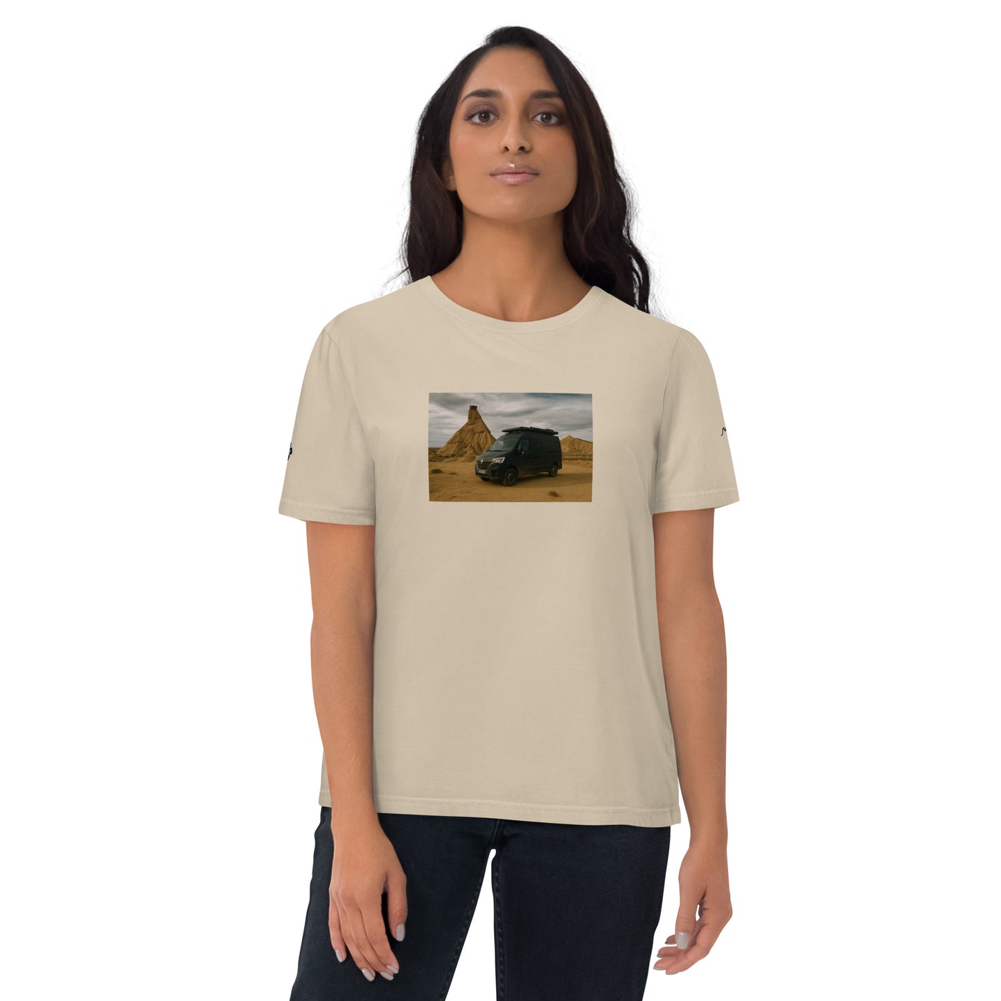 Vue de face du t-shirt 100% coton biologique Van Bardenas - coloris beige clair