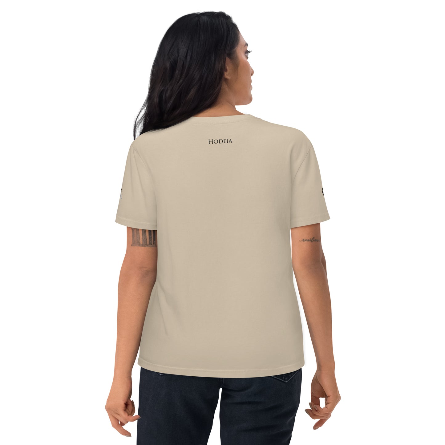 Vue de dos du t-shirt 100% coton biologique Van Bardenas - coloris beige clair