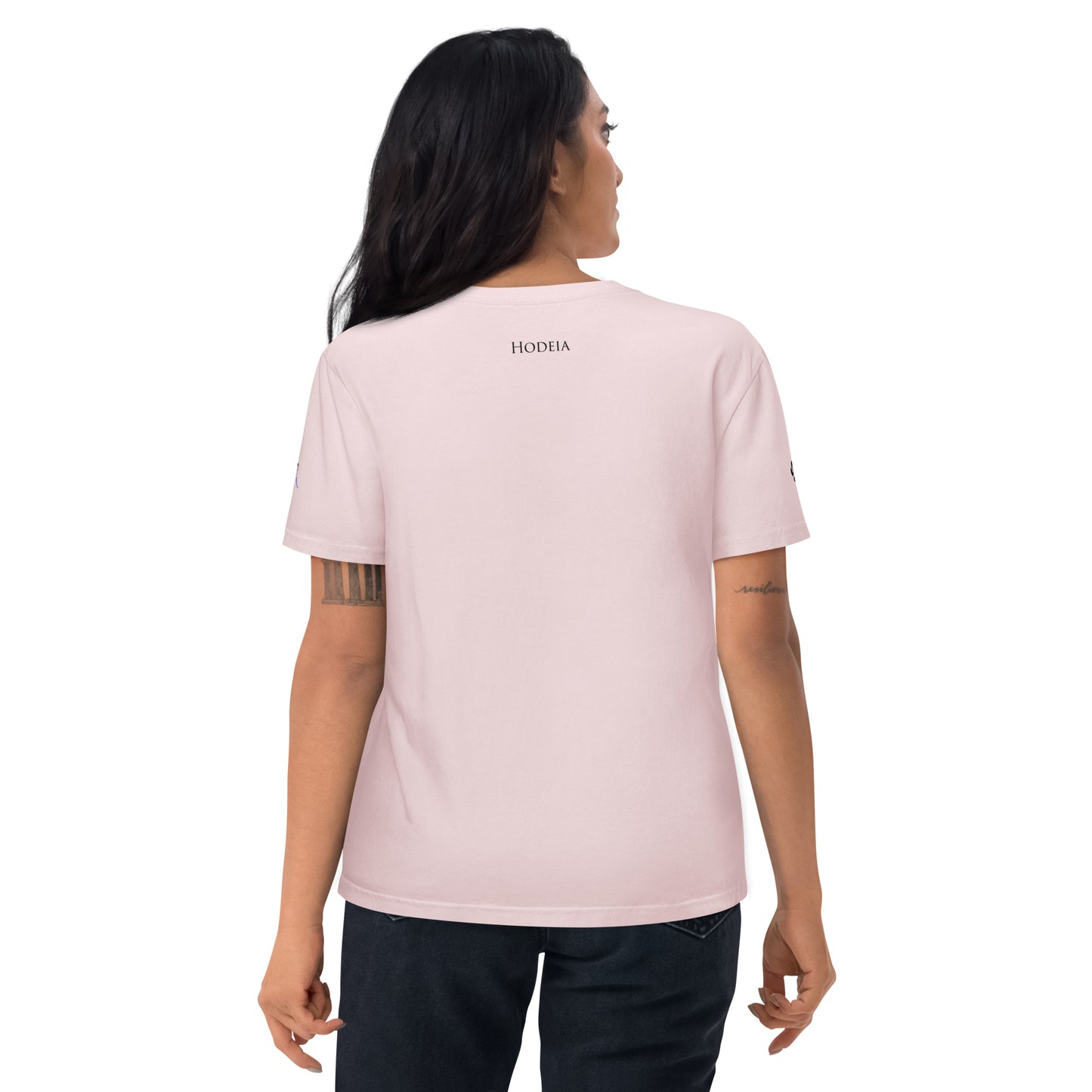 Vue de dos du t-shirt 100% coton biologique Van Bardenas - coloris rose pâle