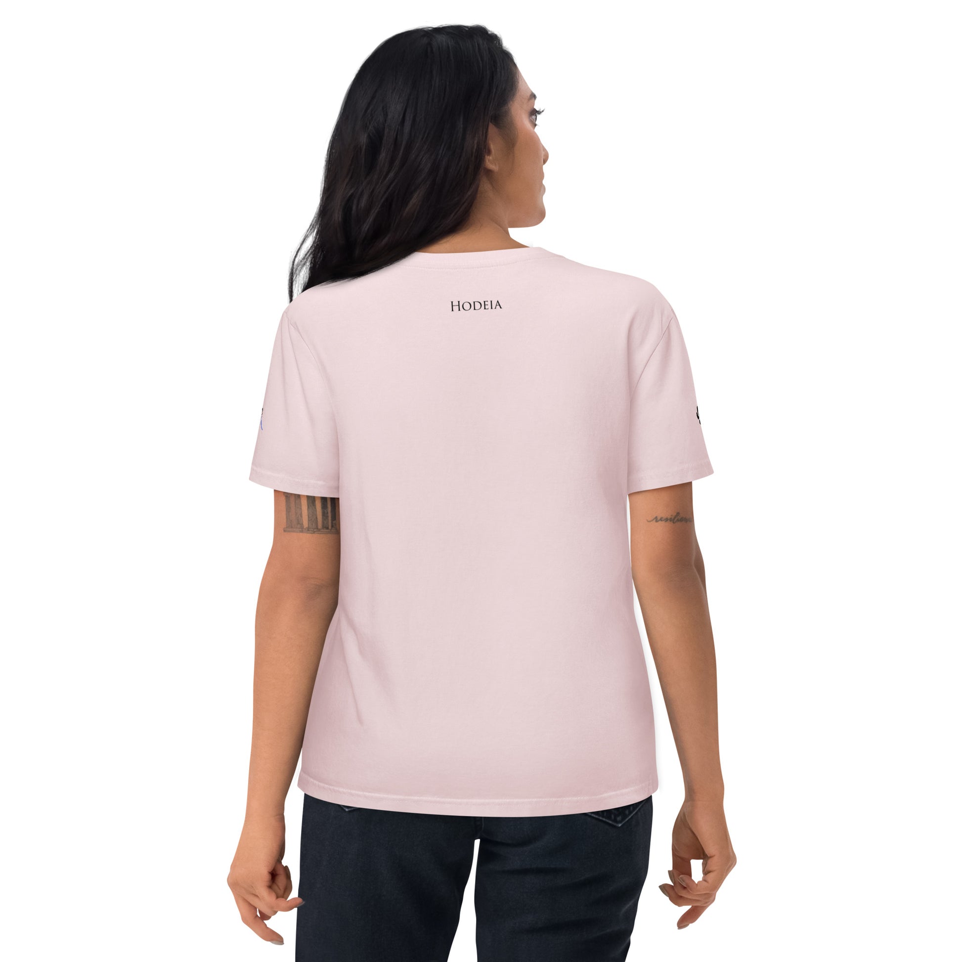 Vue de dos du t-shirt 100% coton biologique Van Bardenas - coloris rose pâle