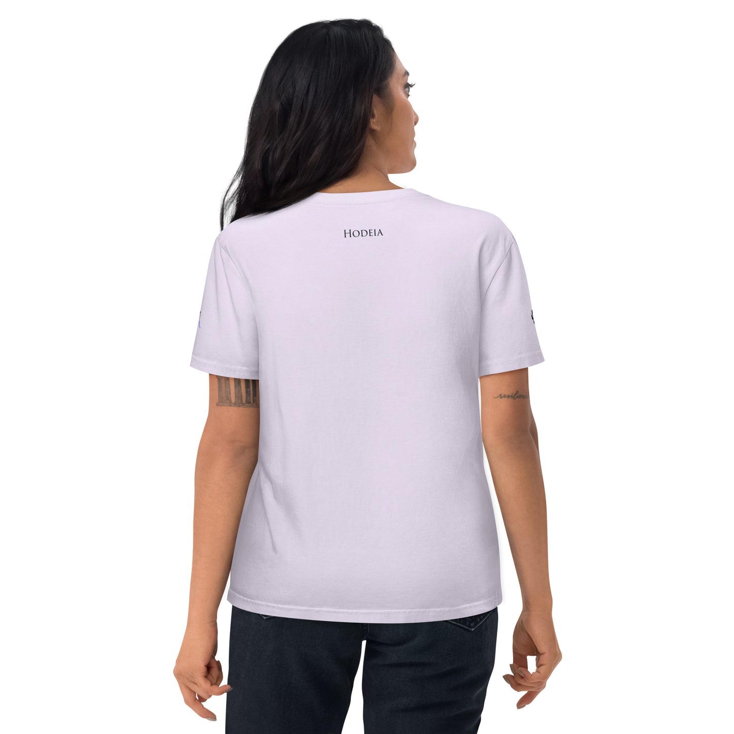 Vue de dos du t-shirt 100% coton biologique Van Bardenas - coloris orchidée