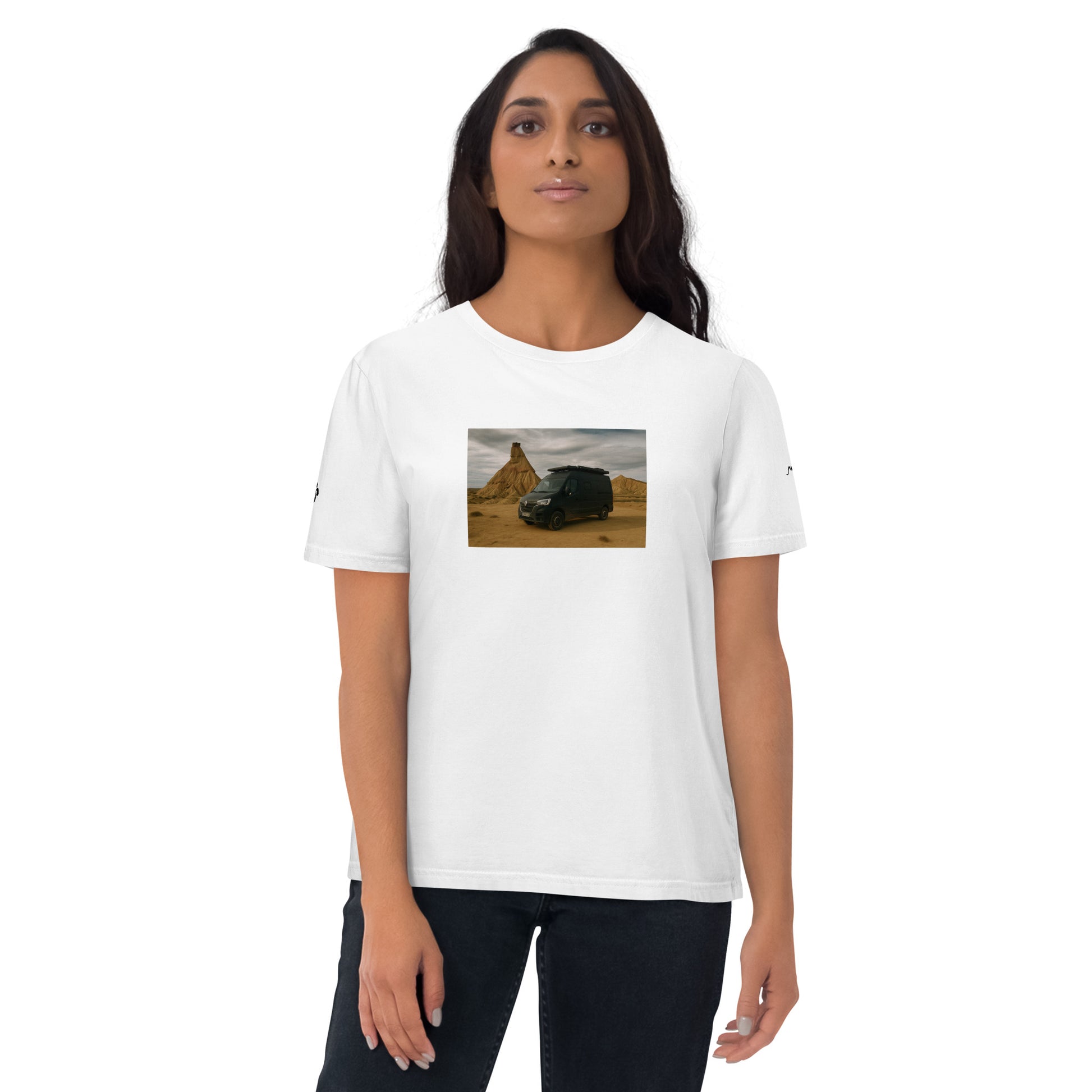Vue de face du t-shirt 100% coton biologique Van Bardenas - coloris blanc