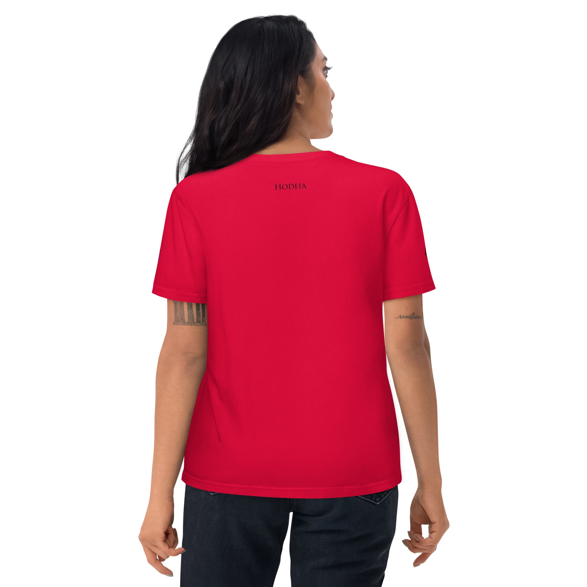 Vue de dos du t-shirt 100% coton biologique Van Bardenas - coloris rouge