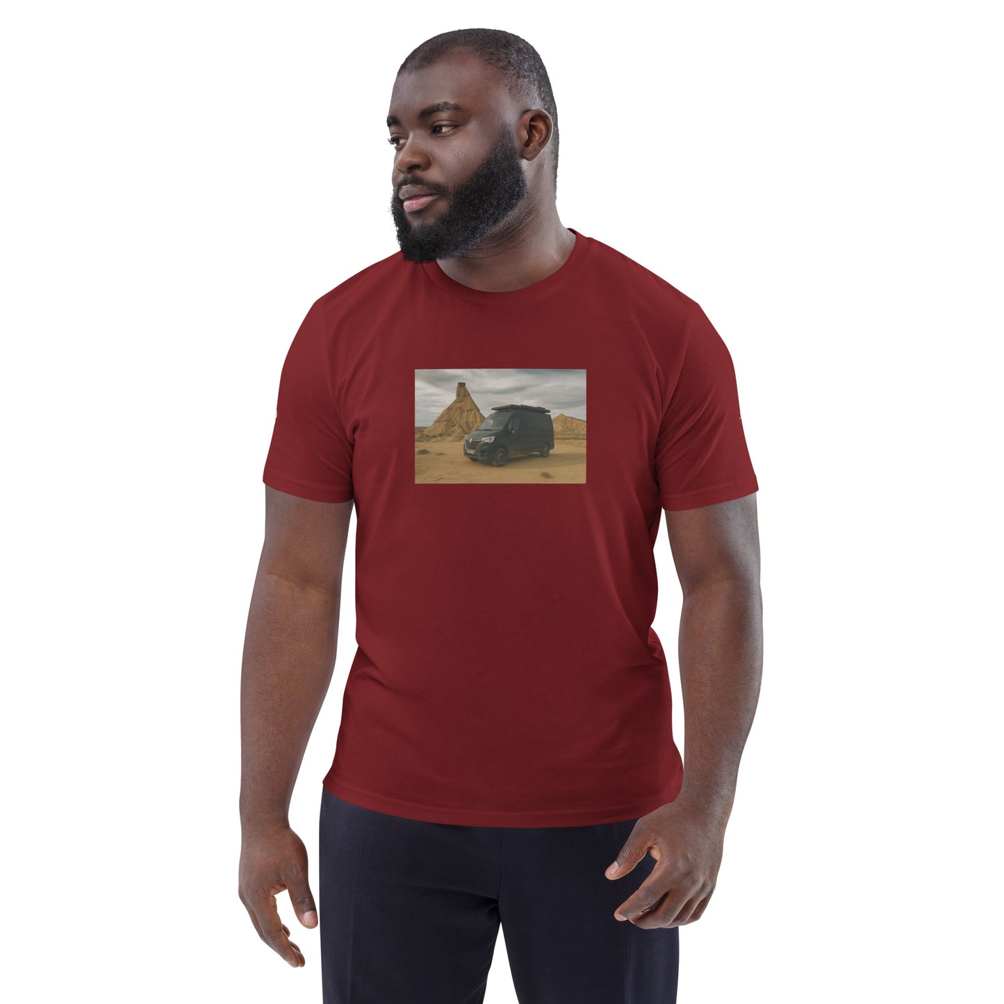 Vue de face du t-shirt 100% coton biologique Van Bardenas - coloris bordeaux