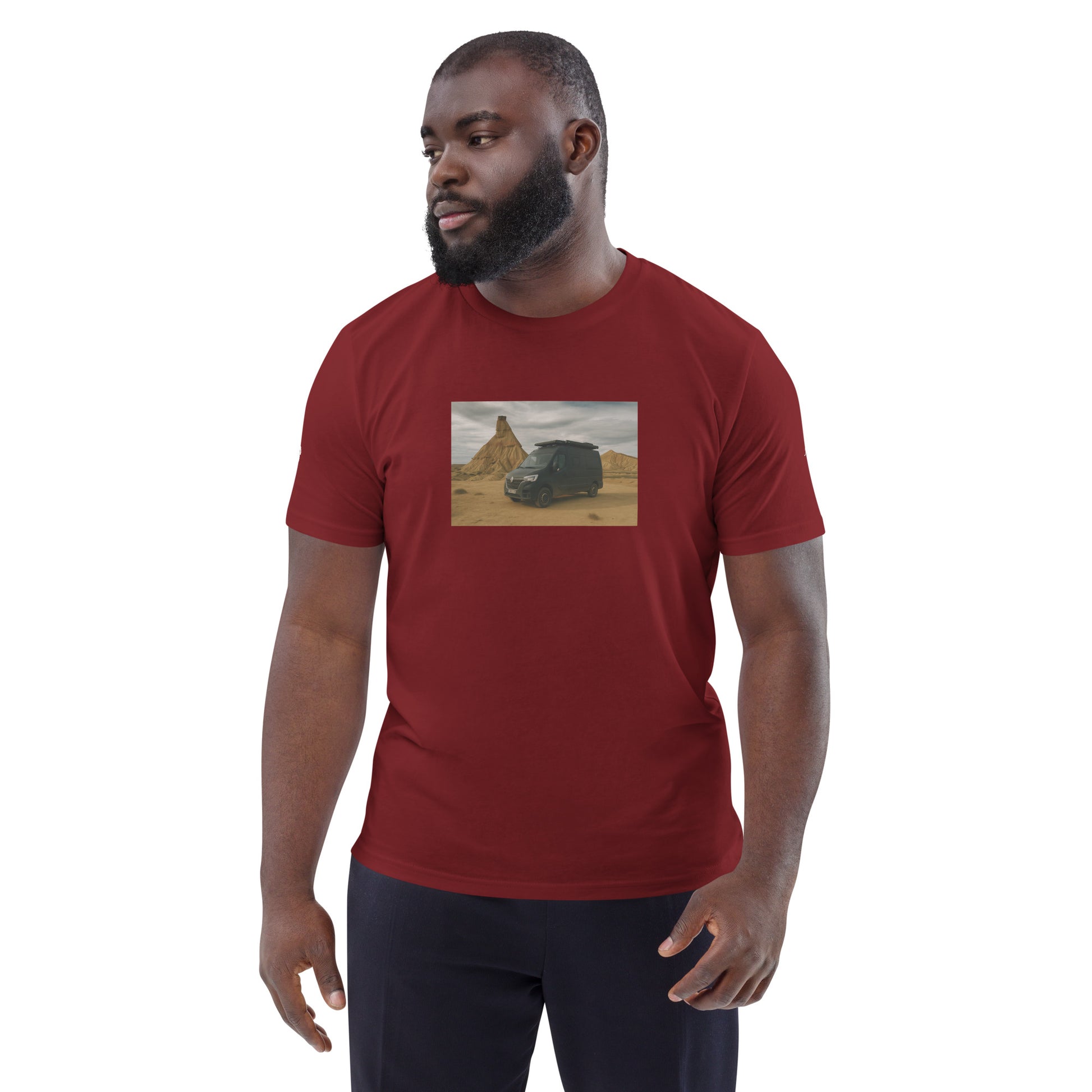 Vue de face du t-shirt 100% coton biologique Van Bardenas - coloris bordeaux