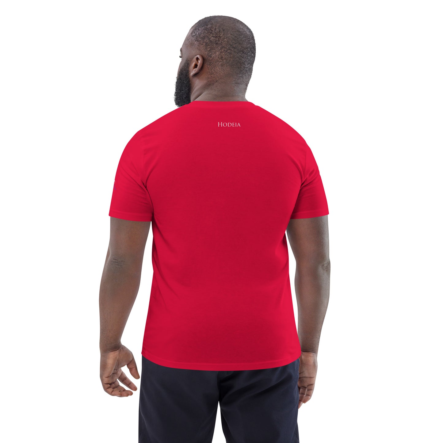 Vue de dos du t-shirt 100% coton biologique Van Bardenas - coloris rouge
