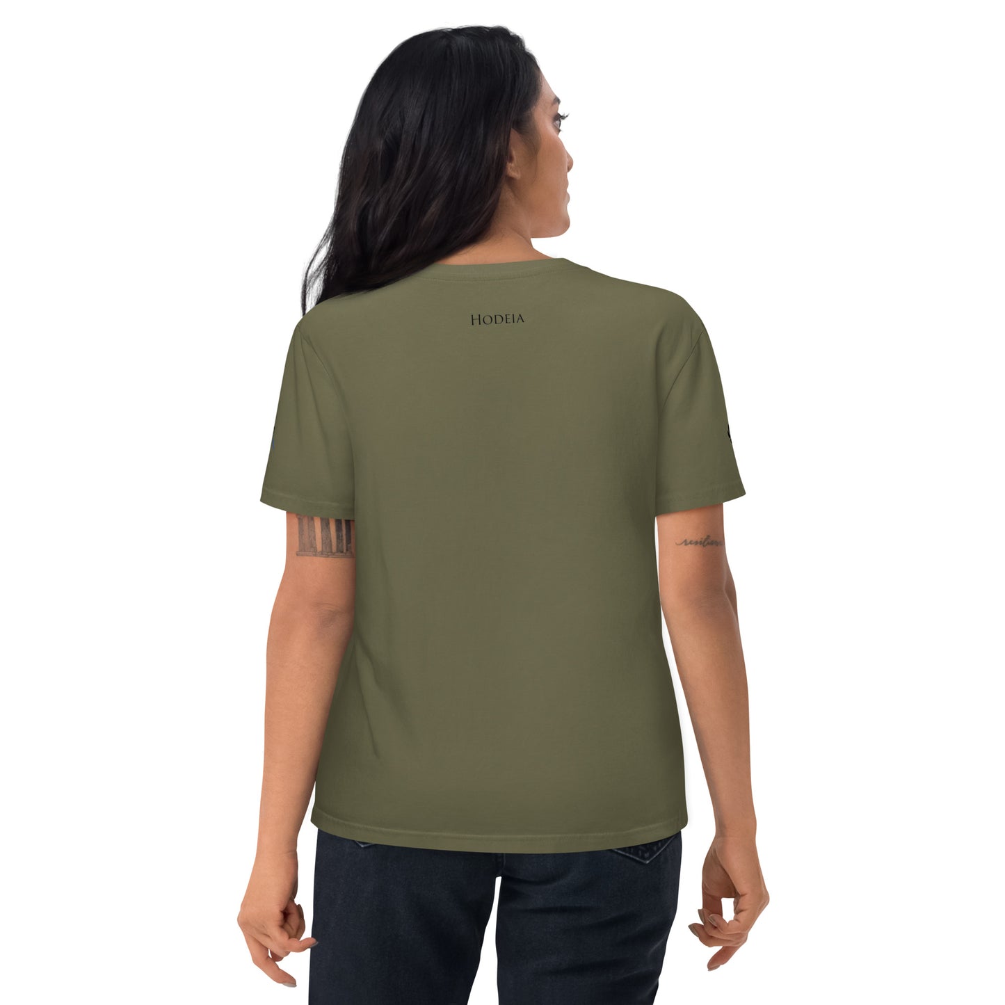 Vue de dos du t-shirt 100% coton biologique Van Bardenas - coloris kaki foncé