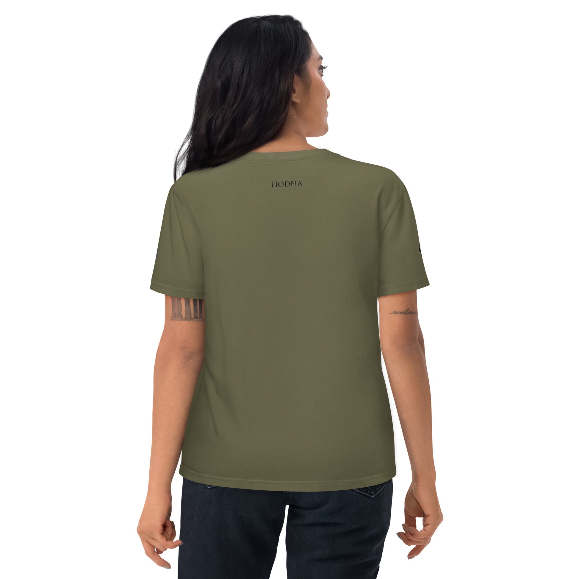 Vue de dos du t-shirt 100% coton biologique Van Bardenas - coloris kaki foncé