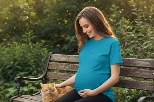 Vue de face du t-shirt H/F Basic - coloris bleu pétrole