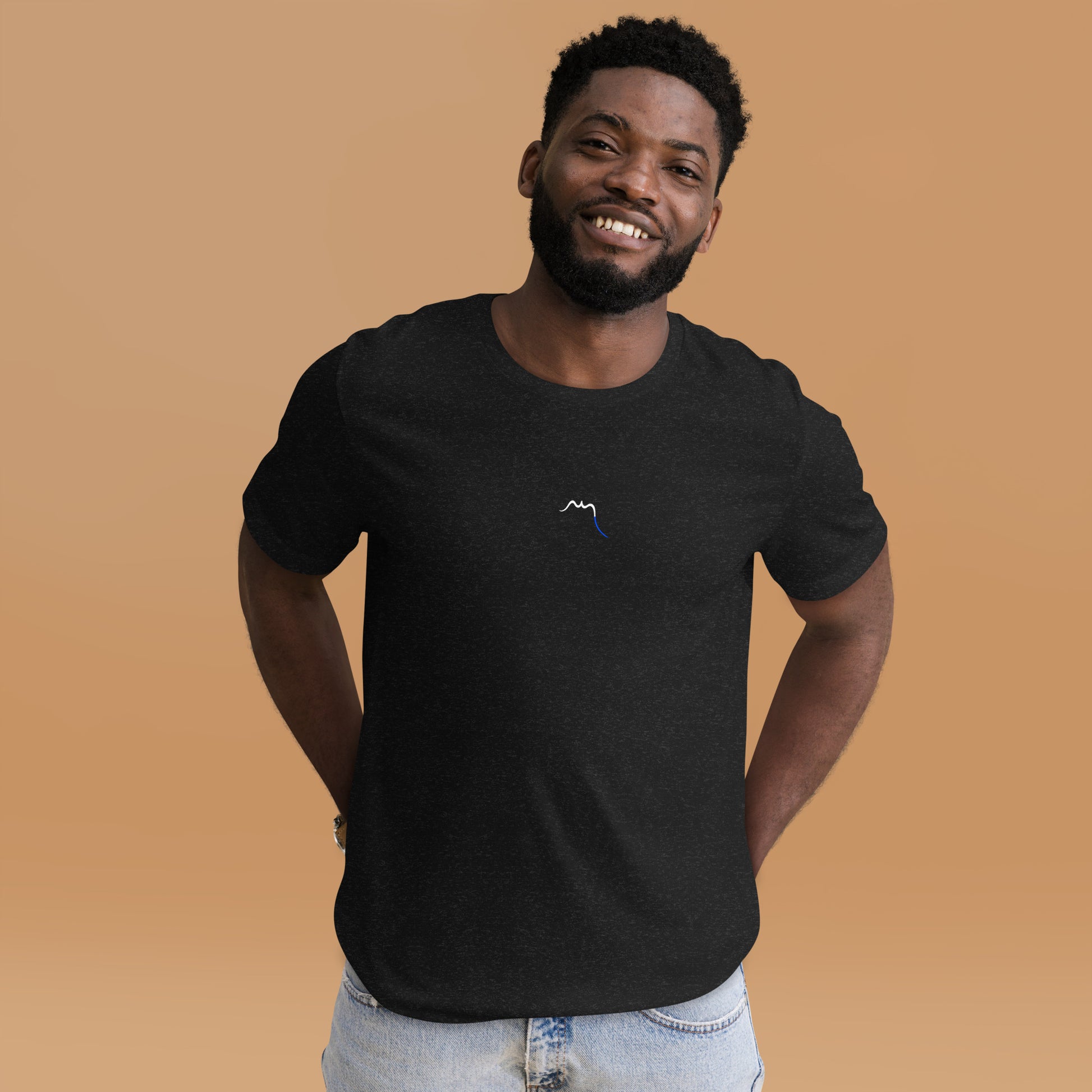 Vue de face du T-shirt Homme/Femme Basic - coloris noir chiné
