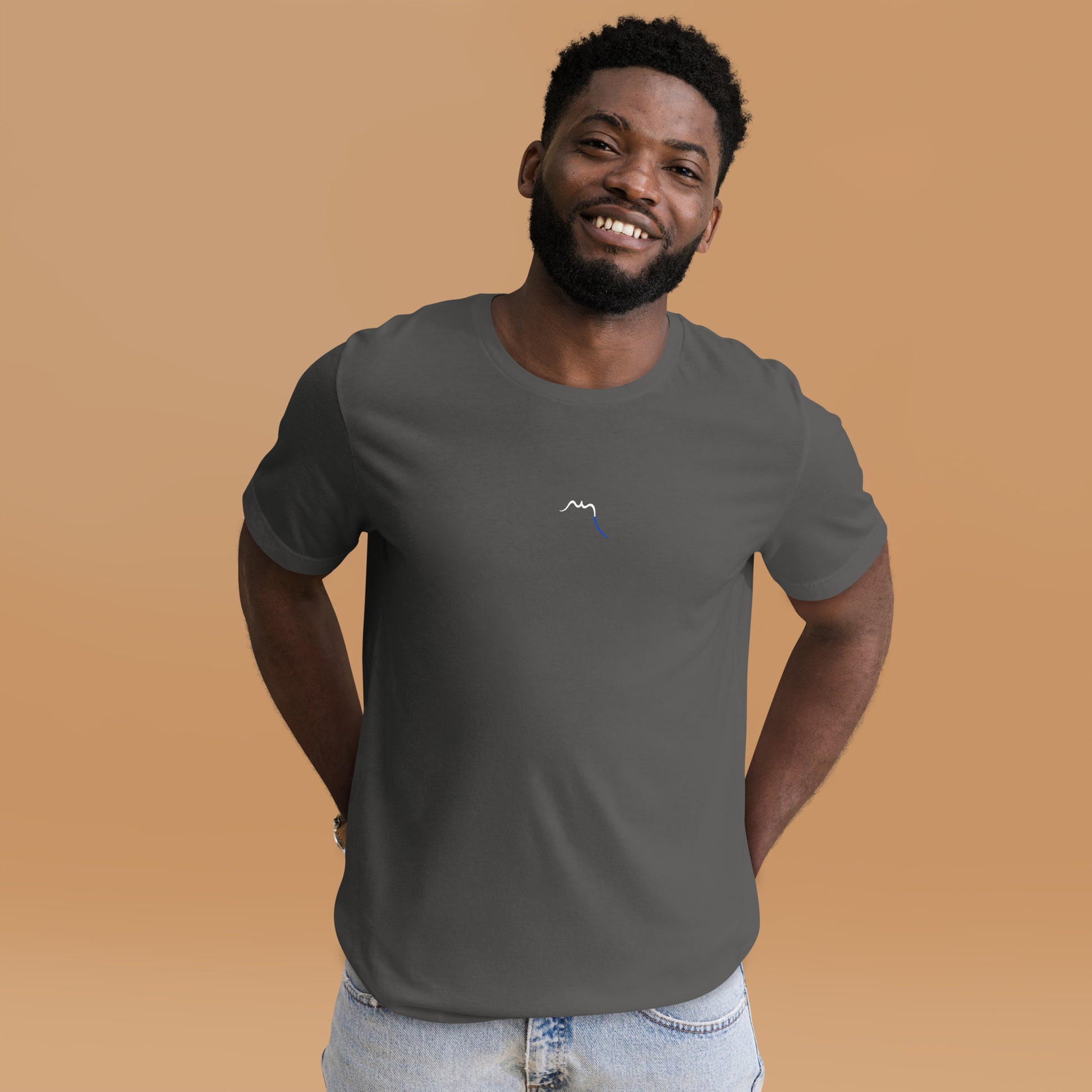Vue de face du T-shirt Homme/Femme Basic - coloris gris