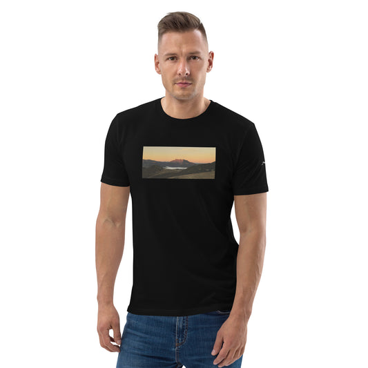 Vue de face du t-shirt premium coton bio Montagne - coloris noir