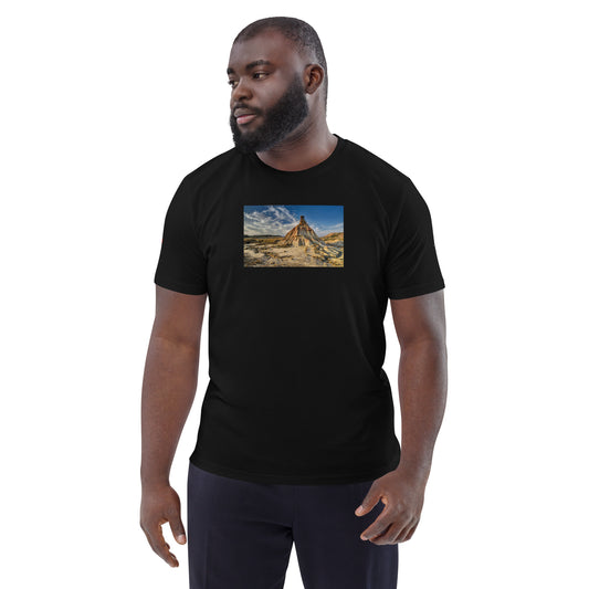 Vue de face du t-shirt premium coton biologique Bardenas Reales - coloris noir