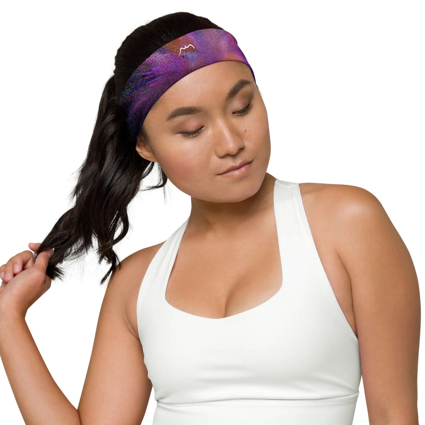 bandeau de tête porté face motif bariolé ou floral