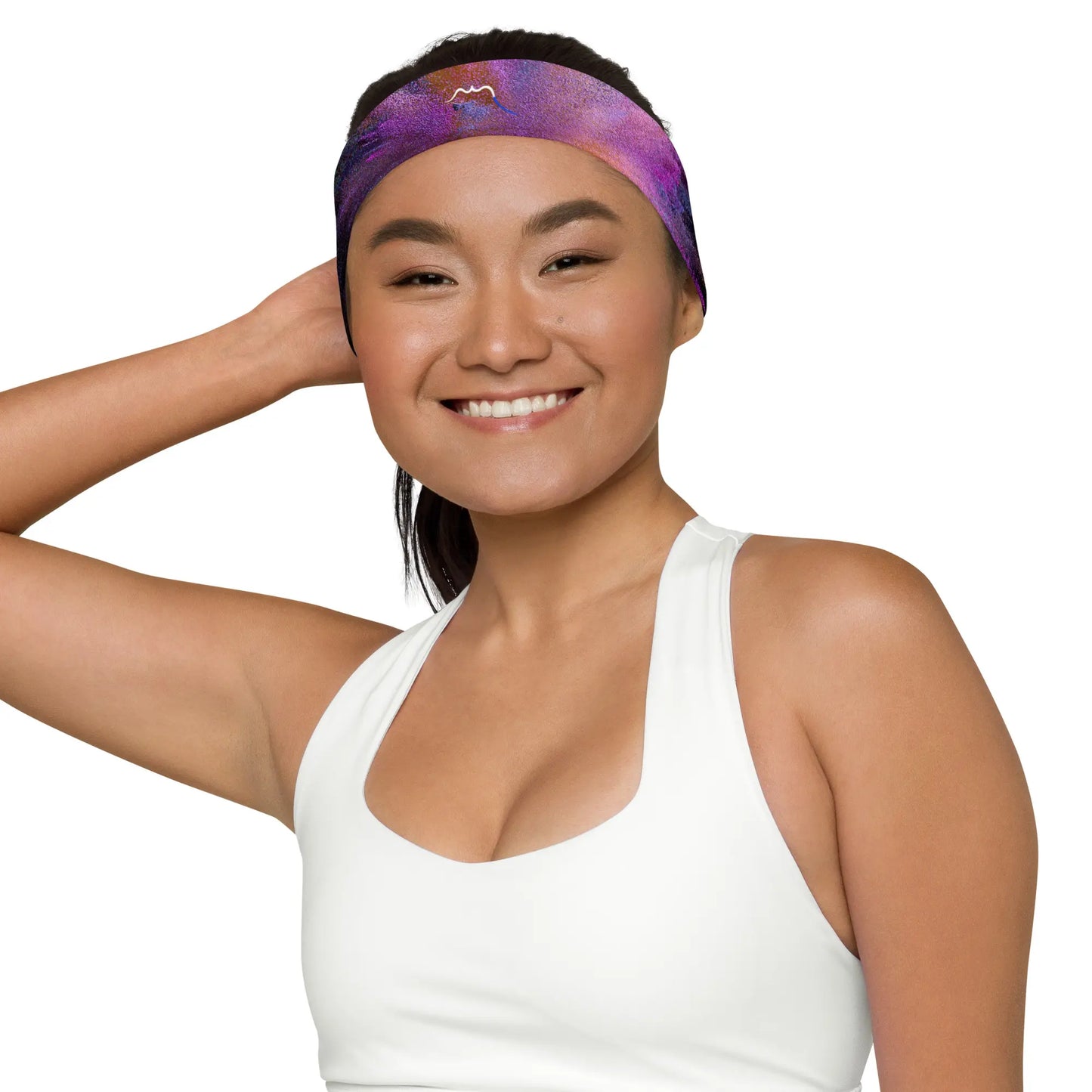 bandeau de tête porté face motif bariolé ou floral