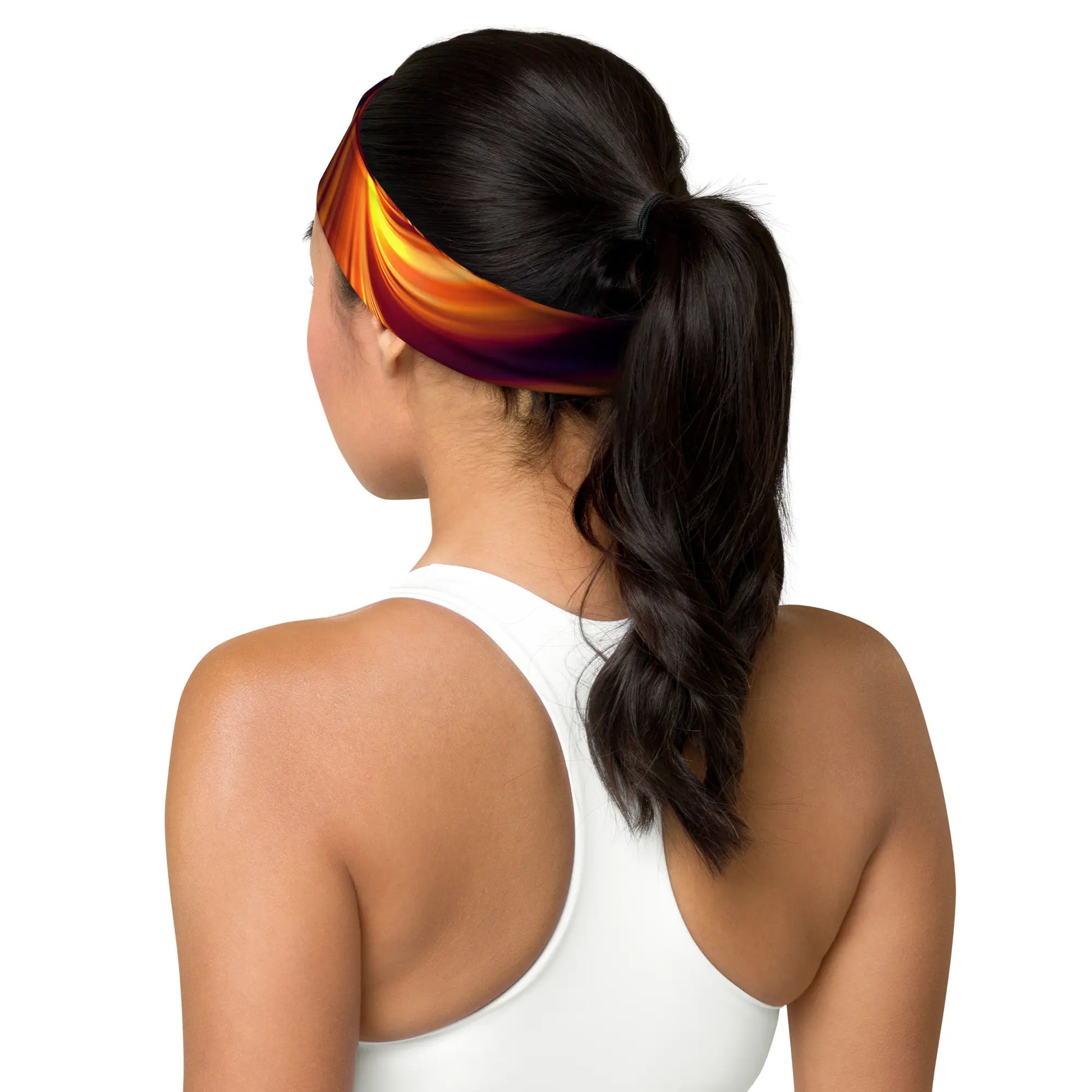 bandeau de tête porté dos motif bariolé ou floral