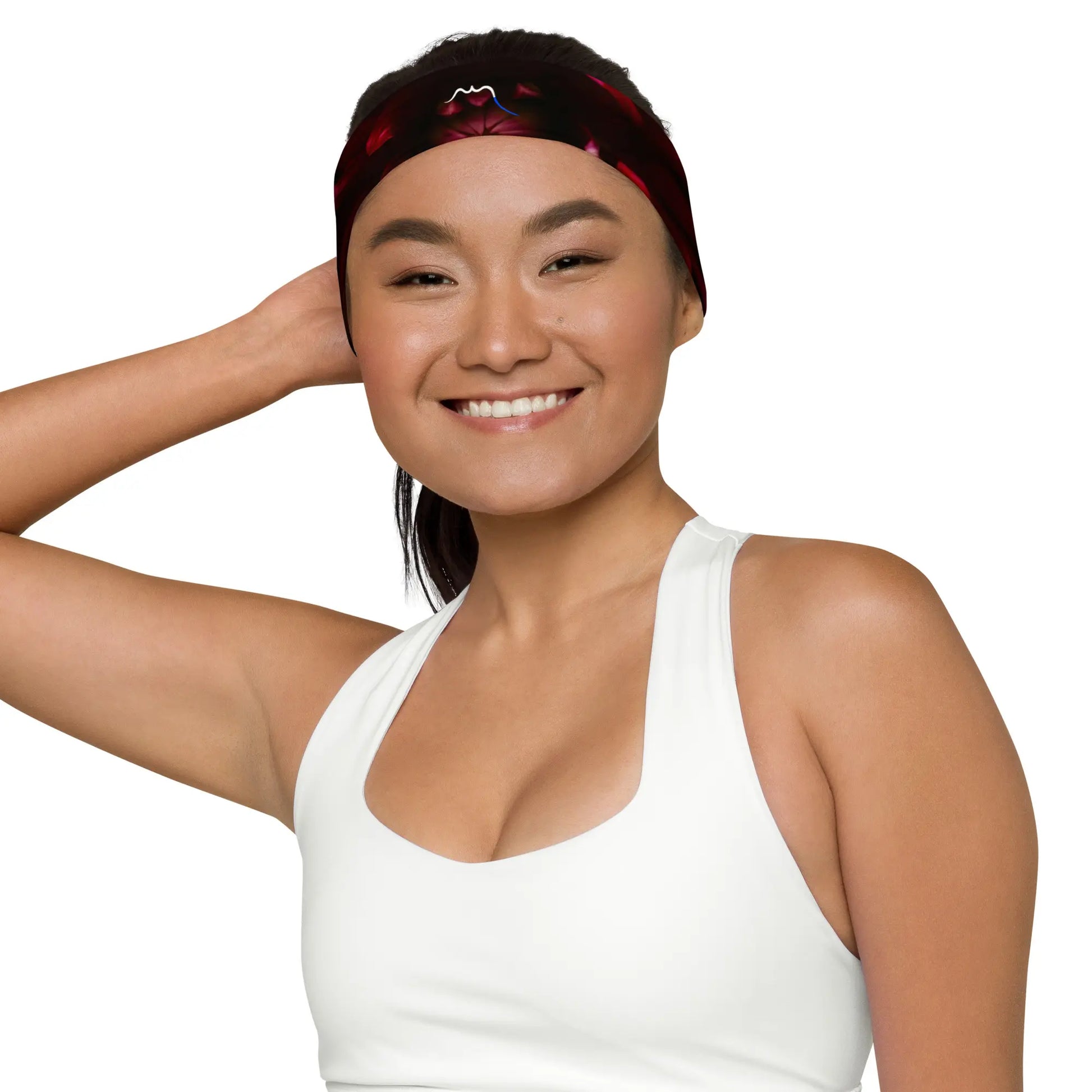 bandeau de tête porté face motif bariolé ou floral