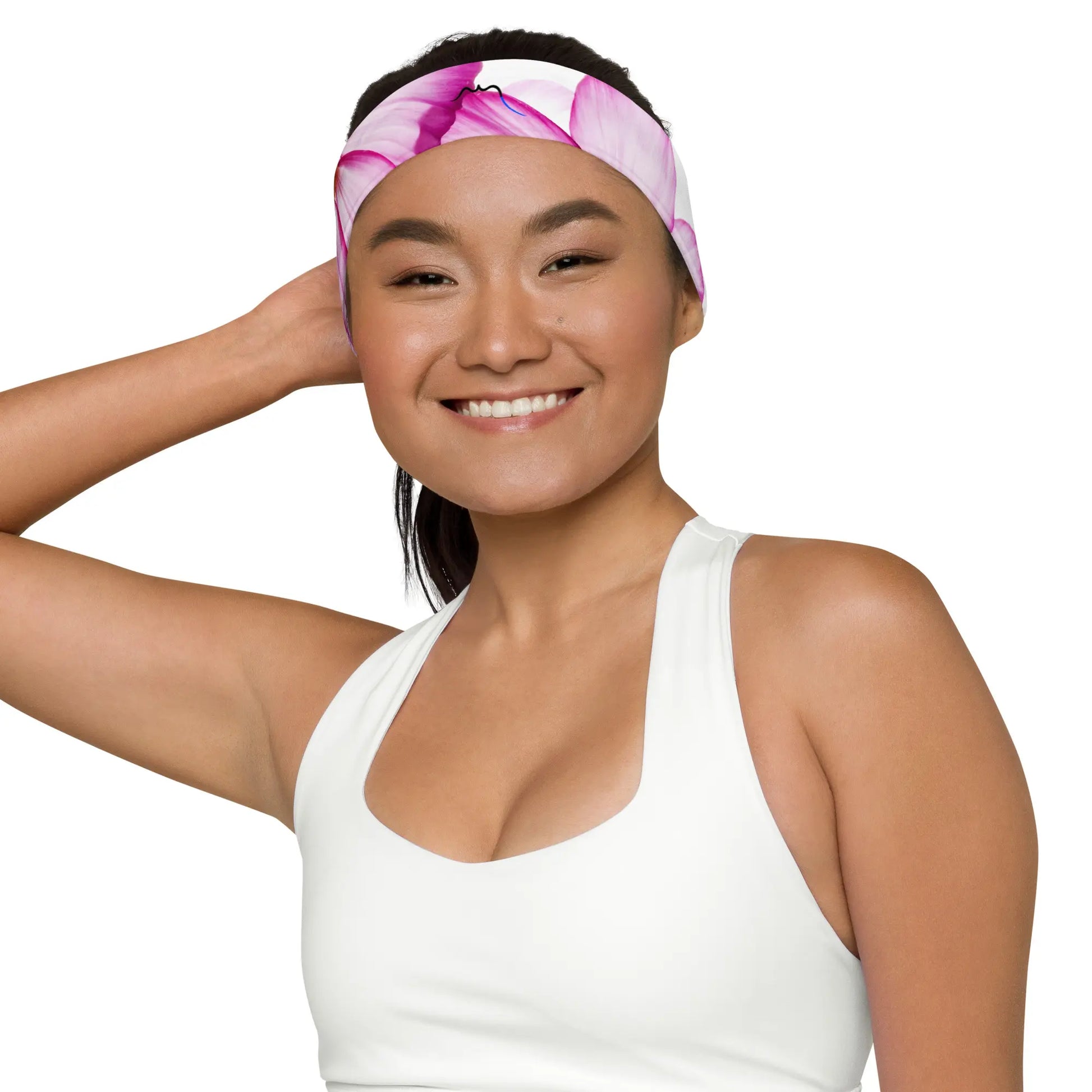 bandeau de tête porté face motif bariolé ou floral