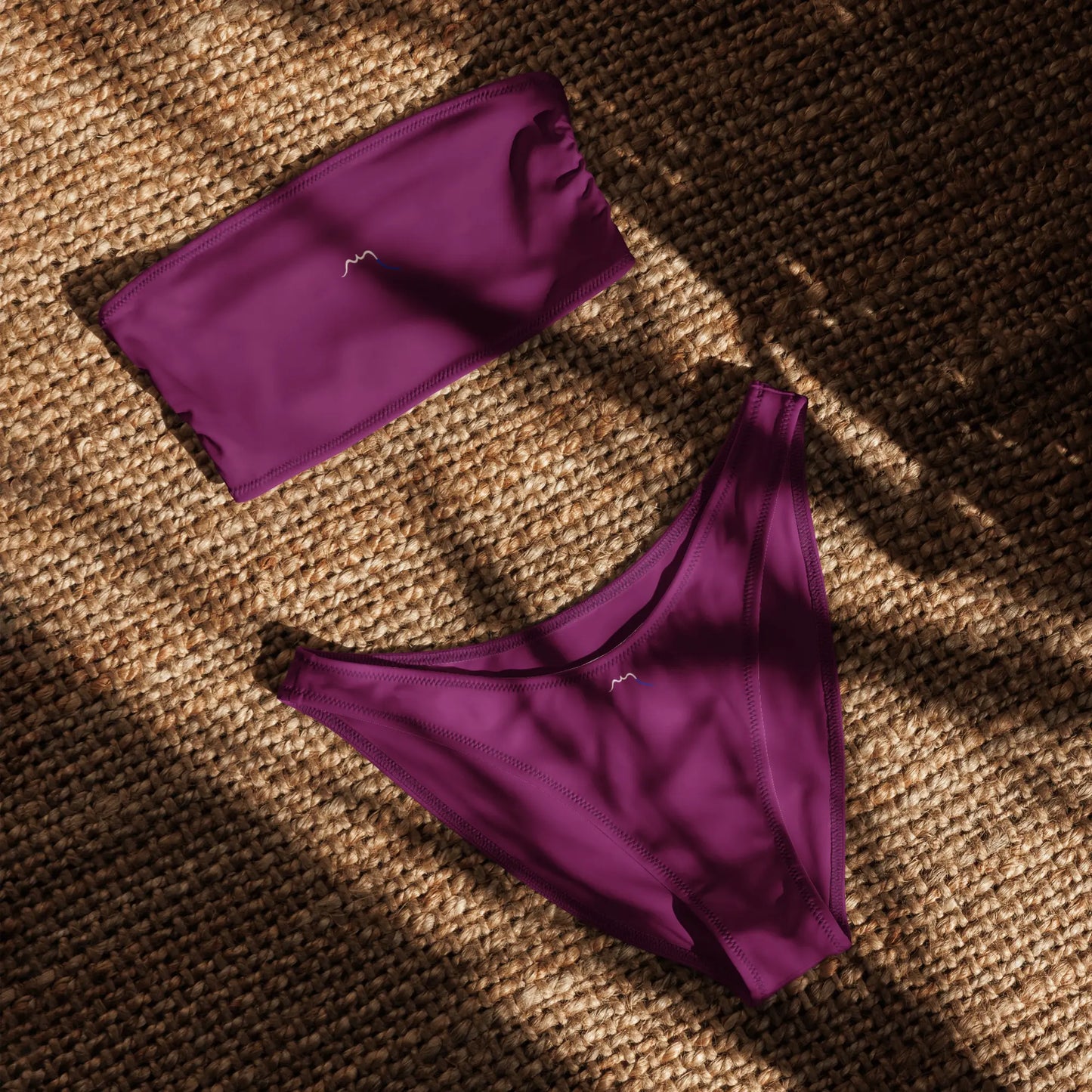 bikini bandeau éco-responsable face coloris violet