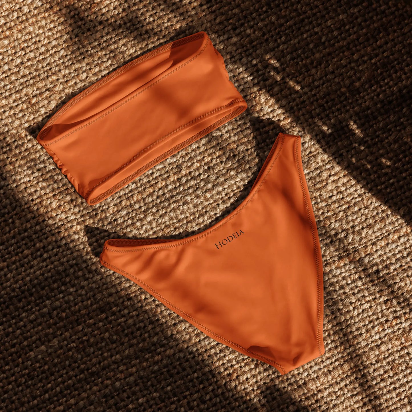 bikini bandeau éco-responsable lekeitio dos coloris orange