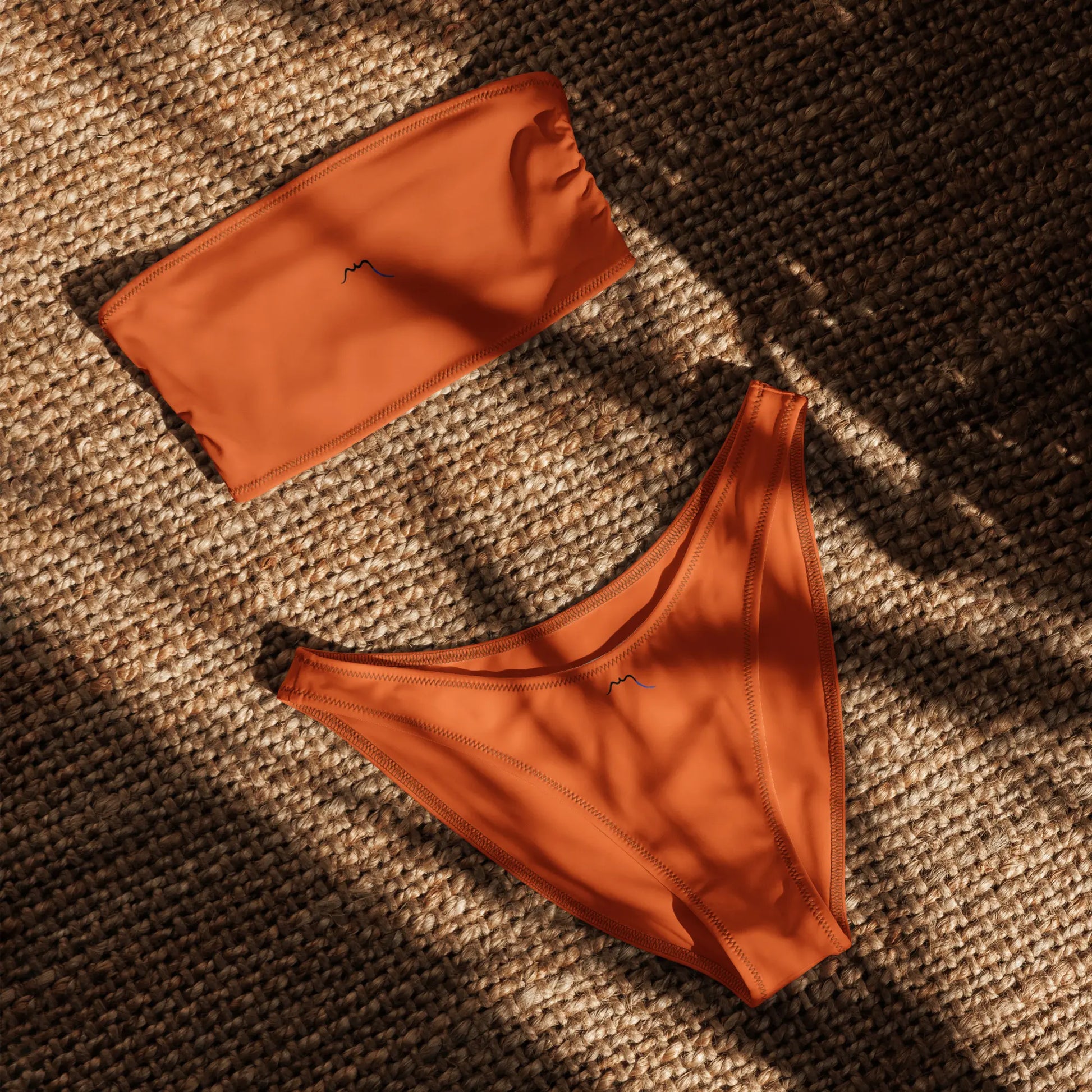 bikini bandeau éco-responsable face coloris orange