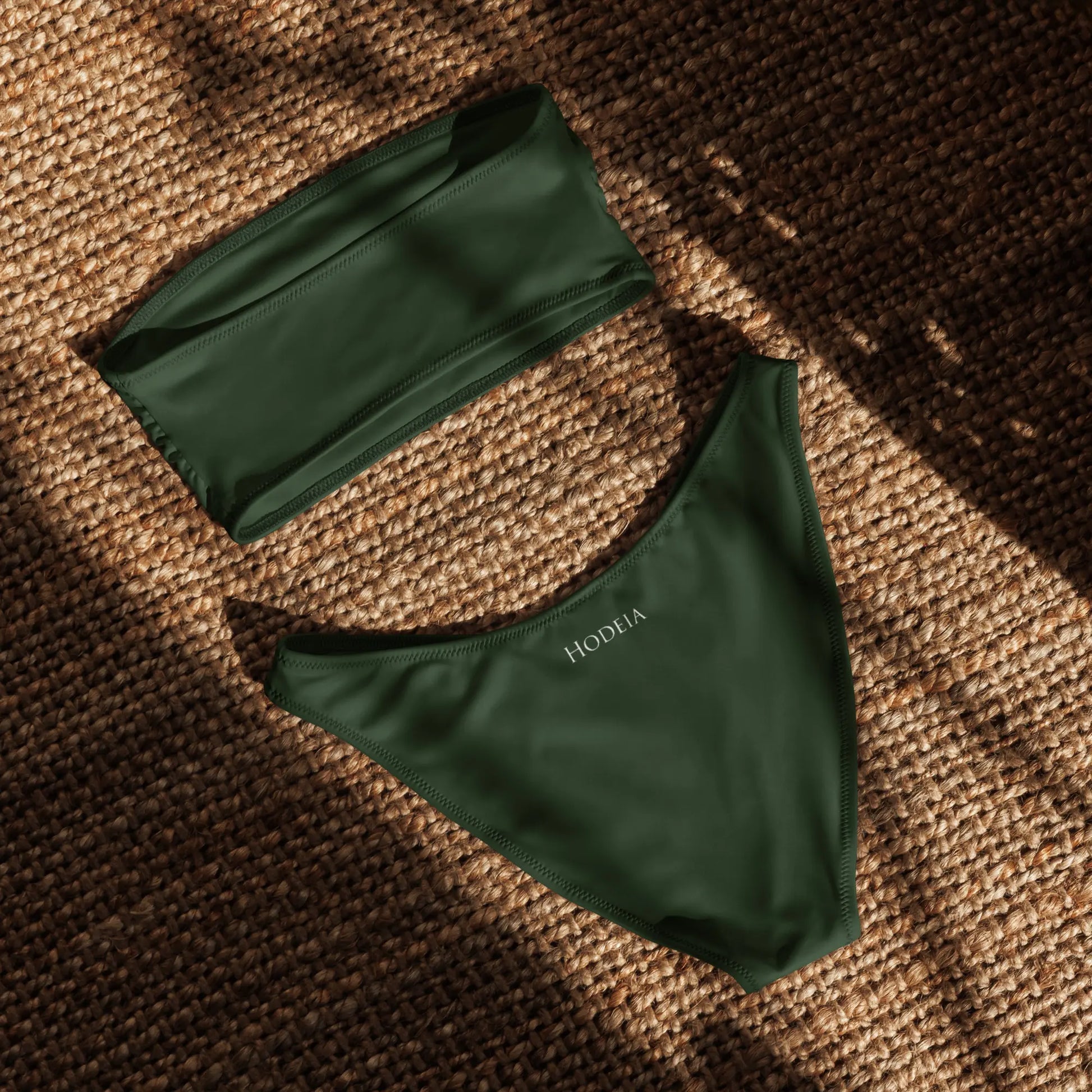 bikini bandeau éco-responsable lekeitio dos coloris vert forêt