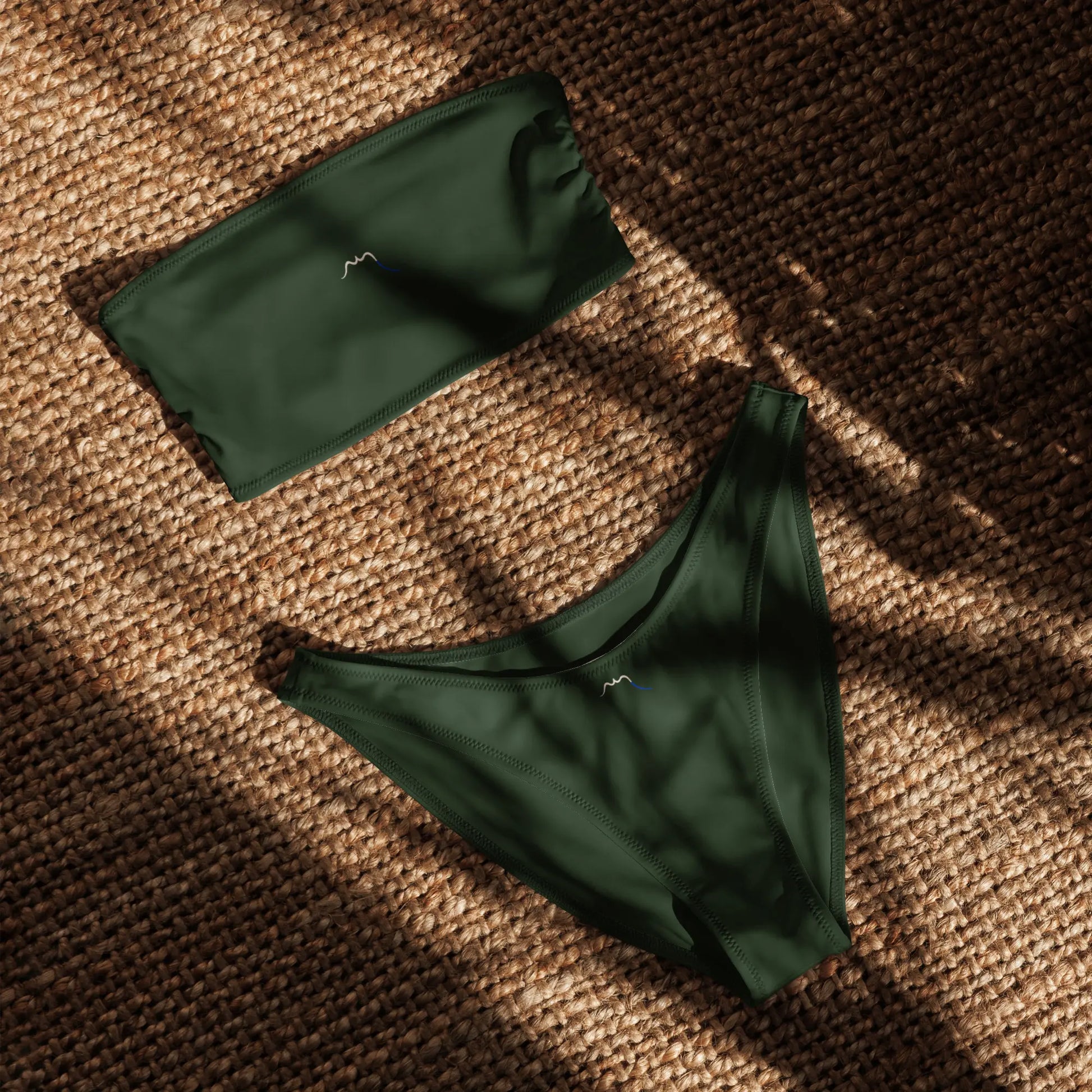 bikini bandeau éco-responsable face coloris vert forêt