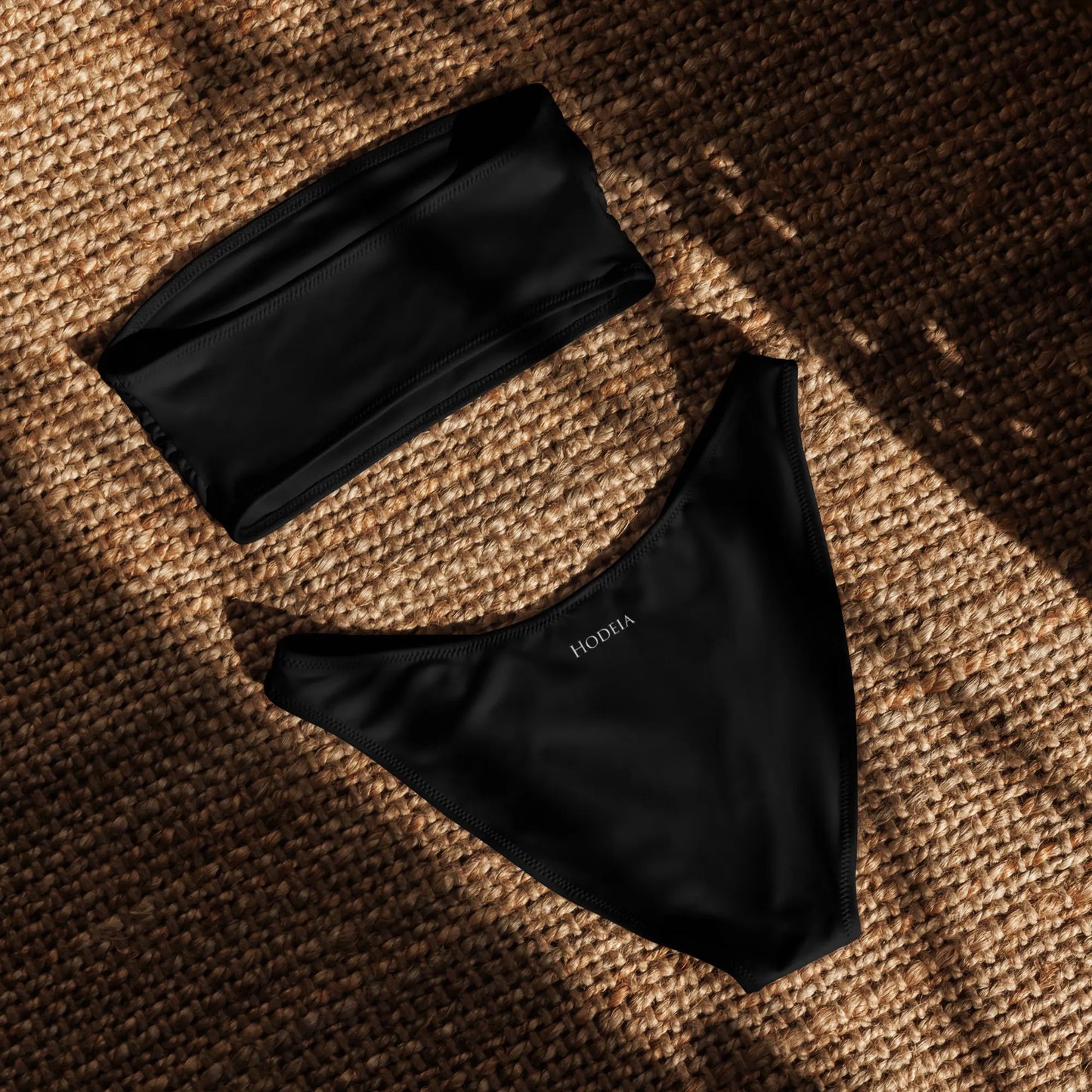 bikini bandeau éco-responsable lekeitio dos coloris noir