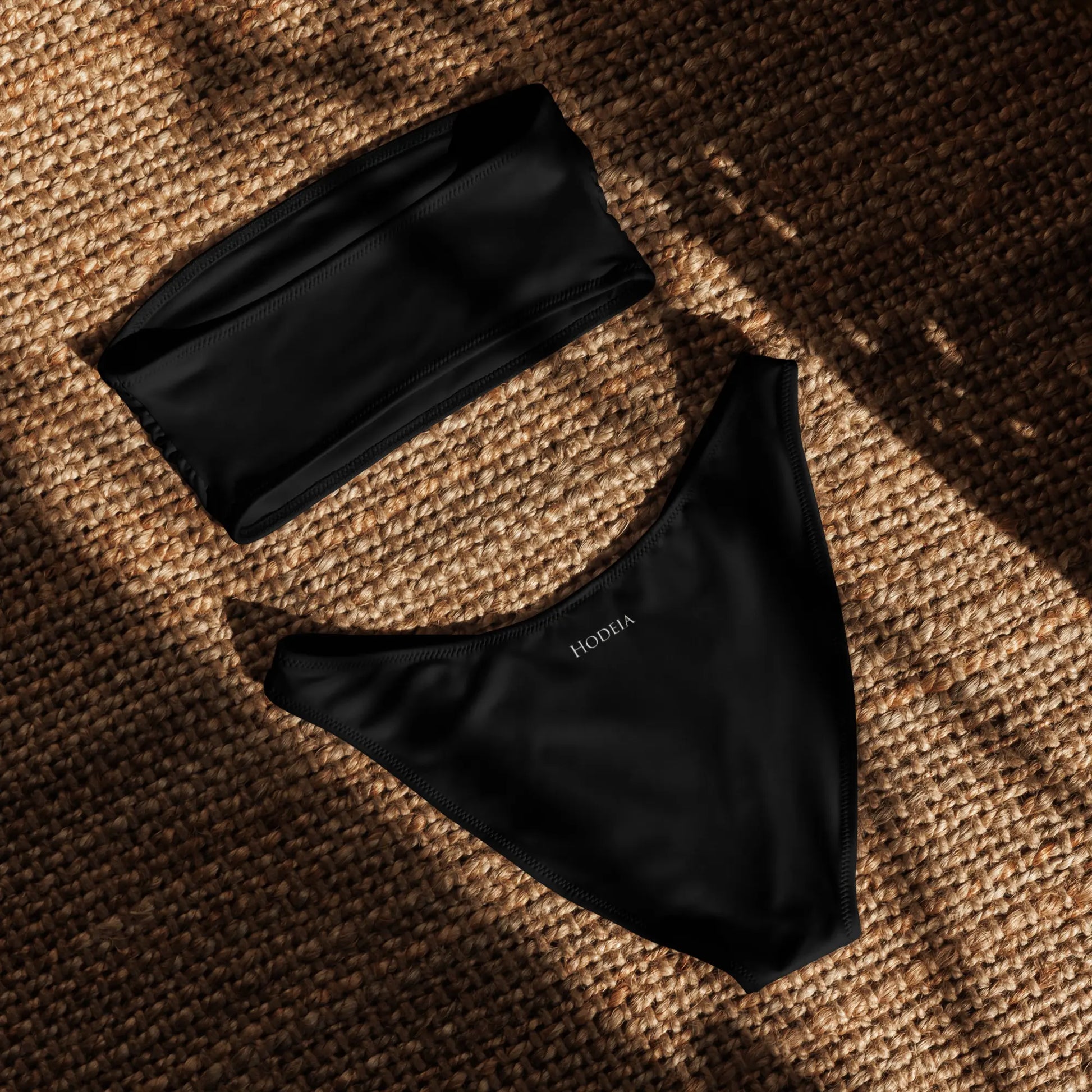 bikini bandeau éco-responsable lekeitio dos coloris noir