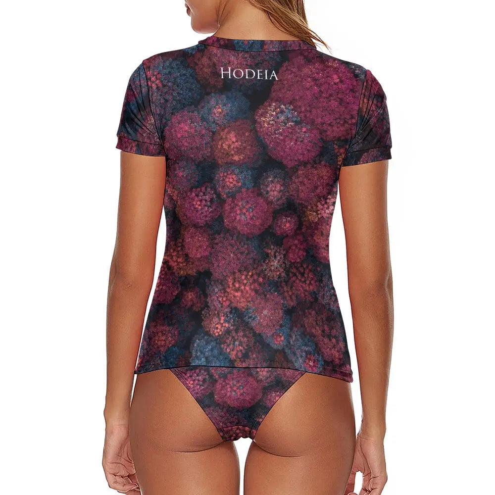bikini de surf manches courtes zynanya dos motif floral
