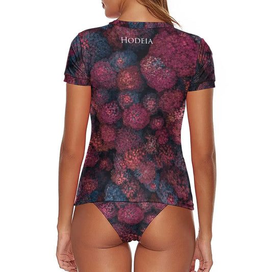 bikini de surf manches courtes zynanya dos motif floral