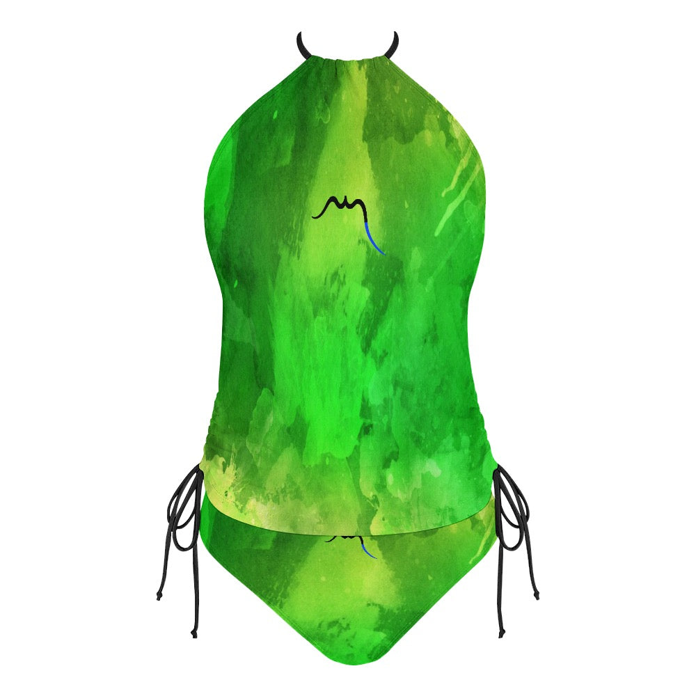 bikini dos nu azul face coloris vert clair