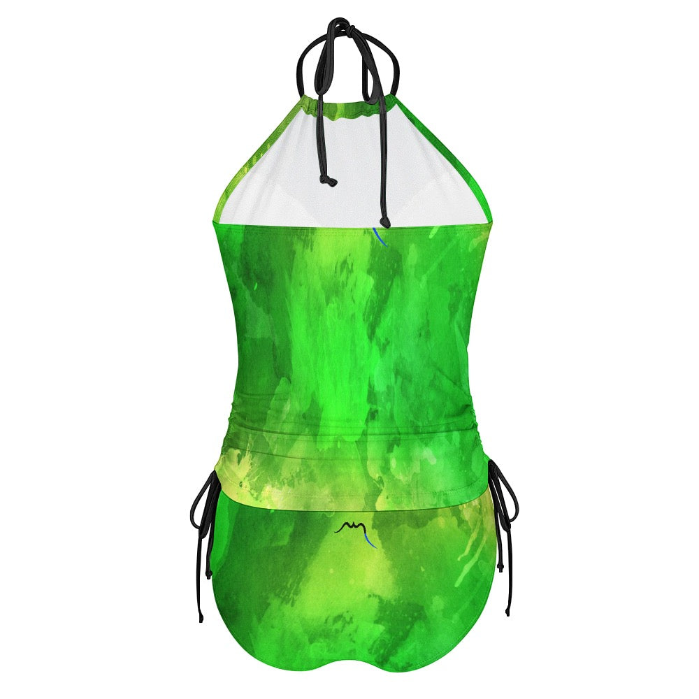 bikini dos nu azul dos coloris vert clair