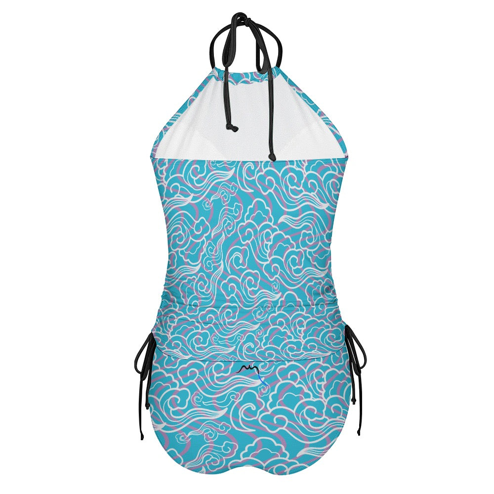 bikini dos nu azul dos coloris motif bleu ciel